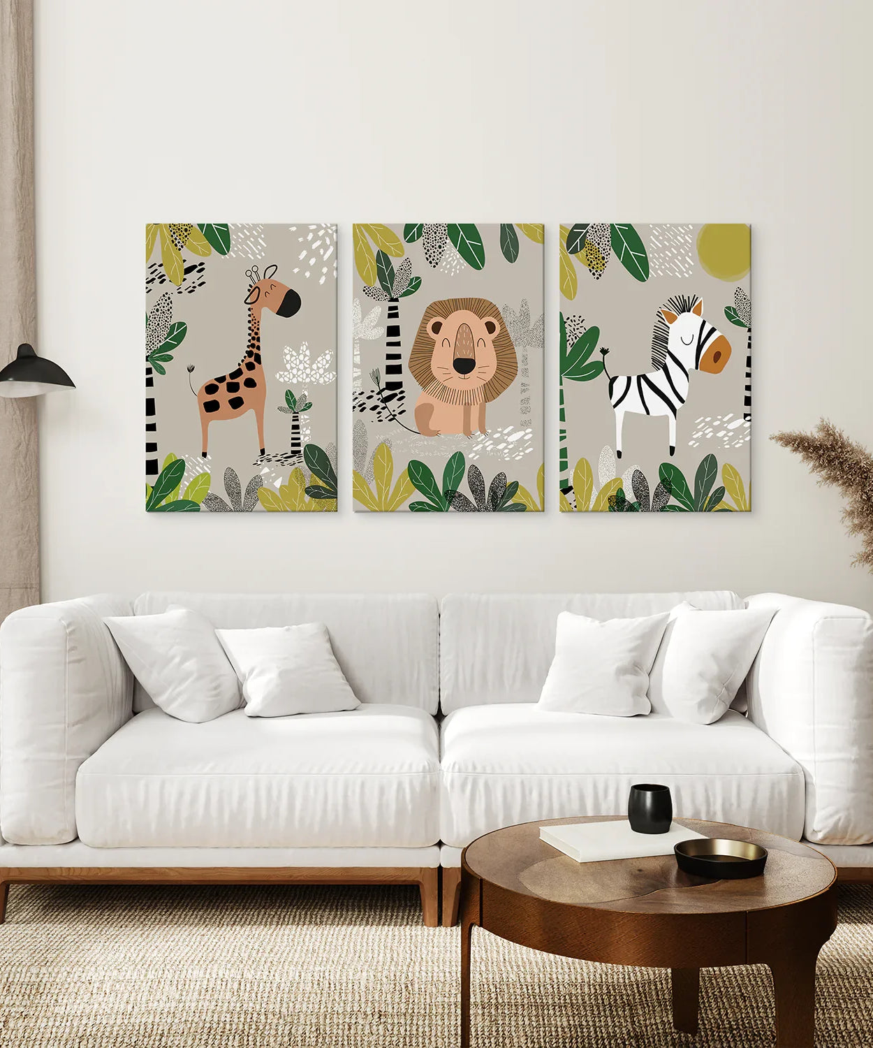 3er-Set Wandbilder „Safari-Babytiere“