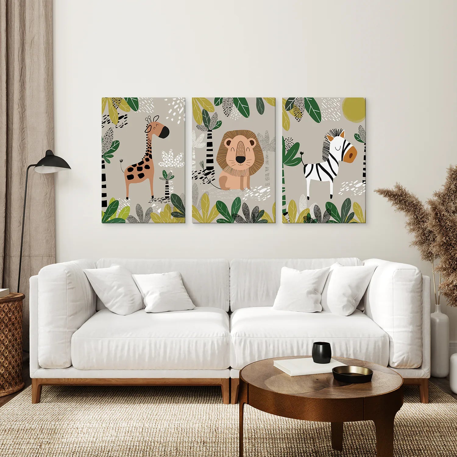 3er-Set Wandbilder „Safari-Babytiere“