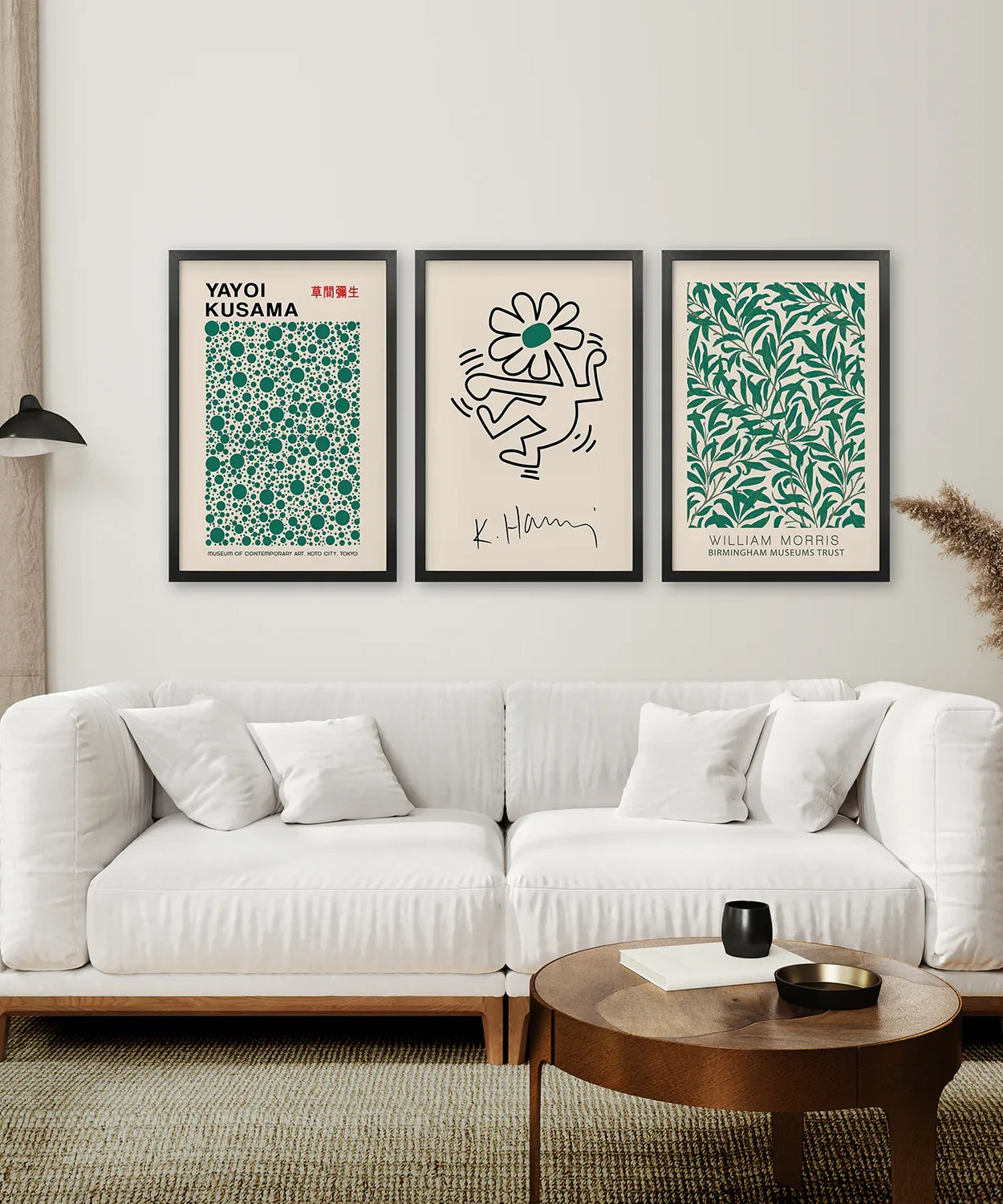 Ausstellung Grüne Kunst 3er Set Abstrakt Kunstdruck