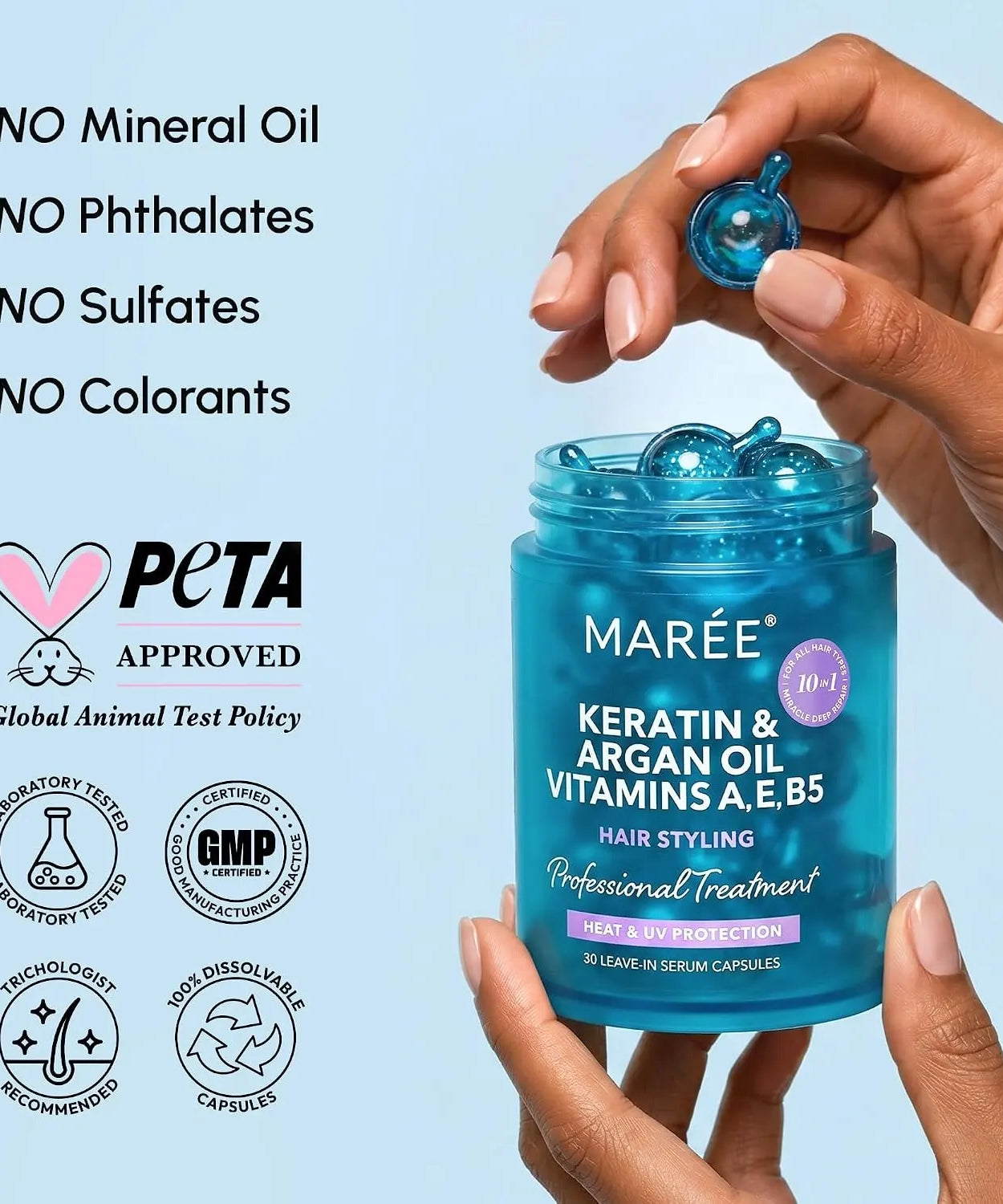 Keratin Oil Capsules for Frizz Control