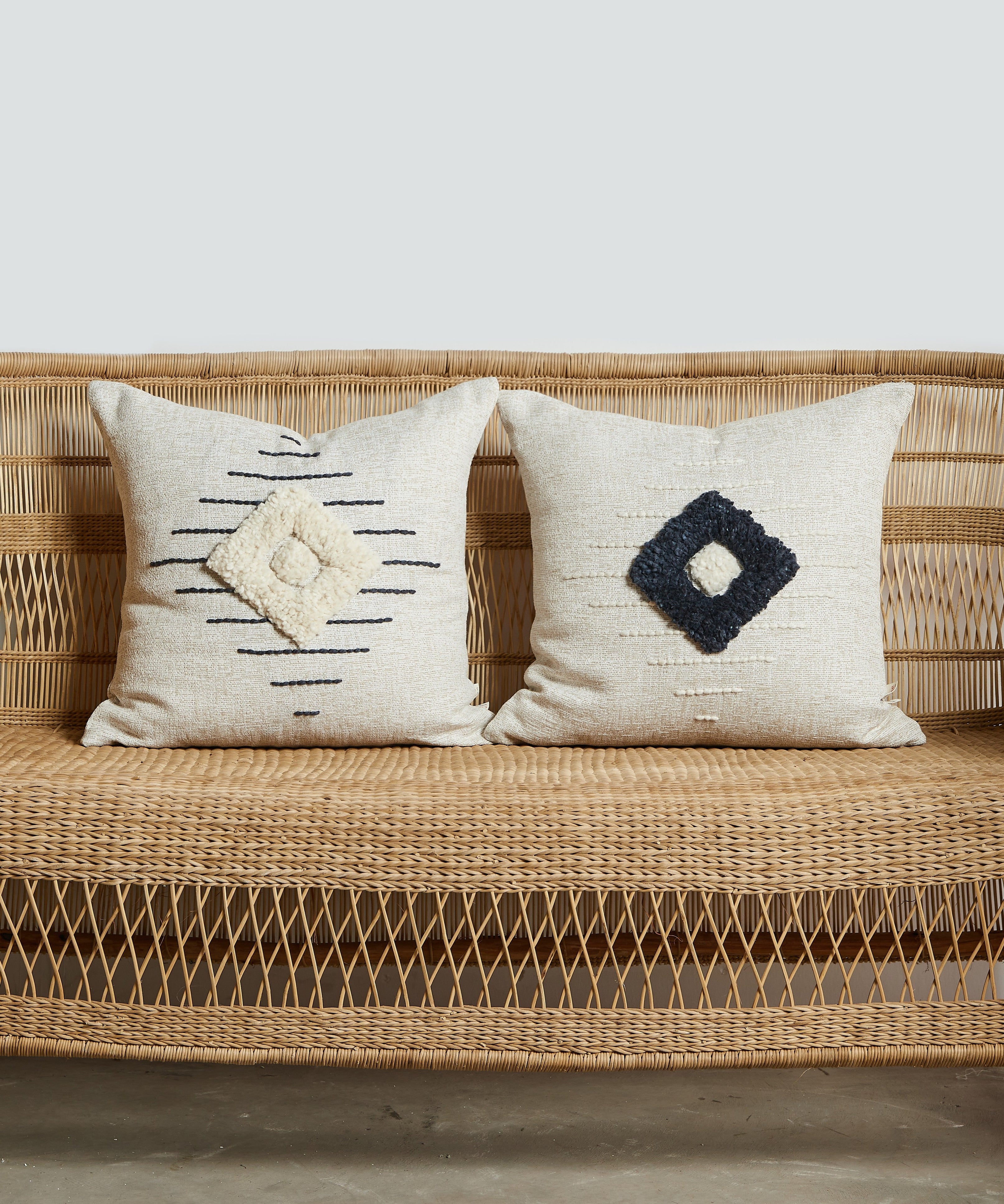 Khanya Throw Pillow in Grey and White