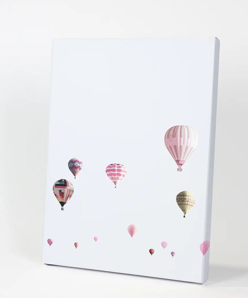 Ballons in Rosa als Kunstdruck. Wandbild für Kinderzimmer