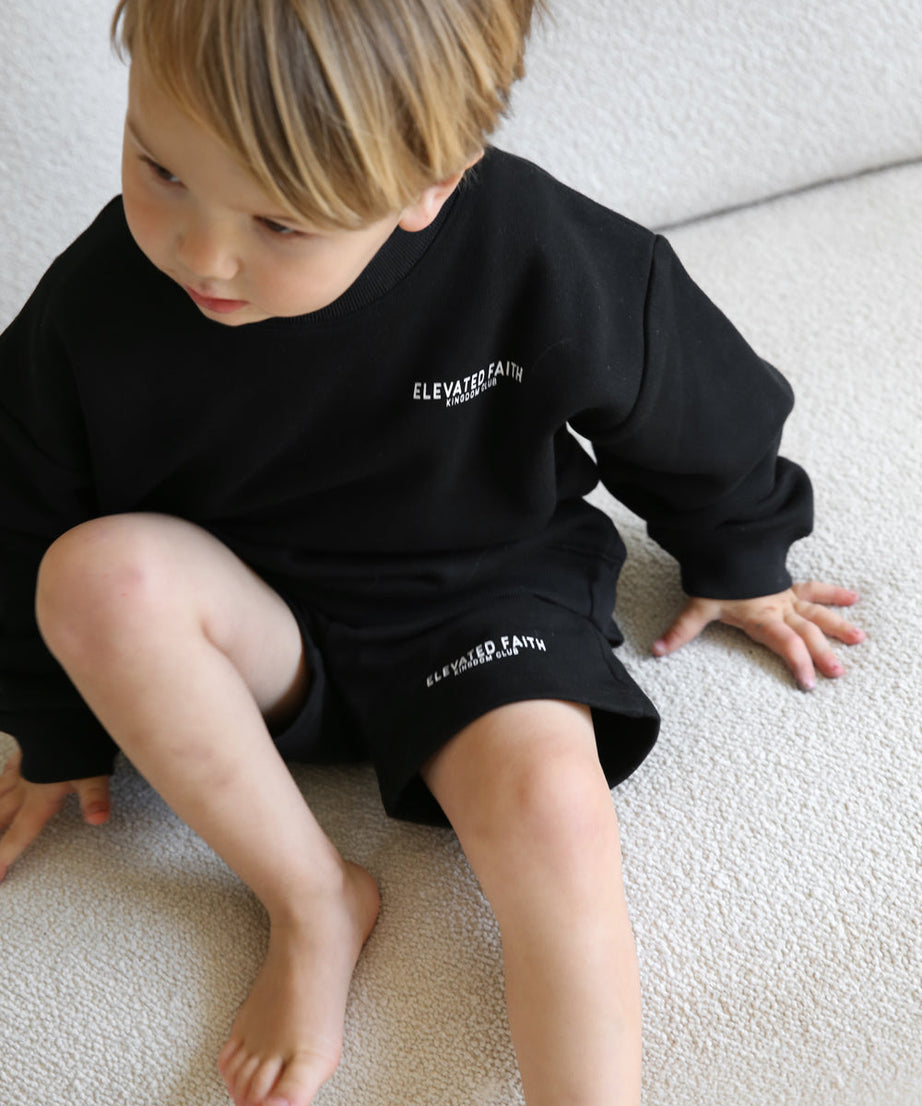 Kingdom Club Black Kids Rundhalsausschnitt