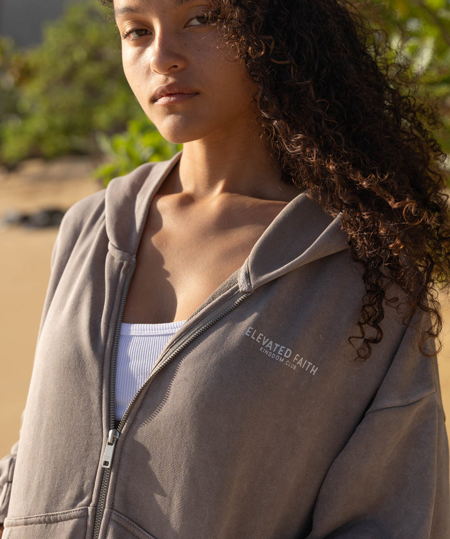 Kingdom Club Brown Full-Zip Hoodie