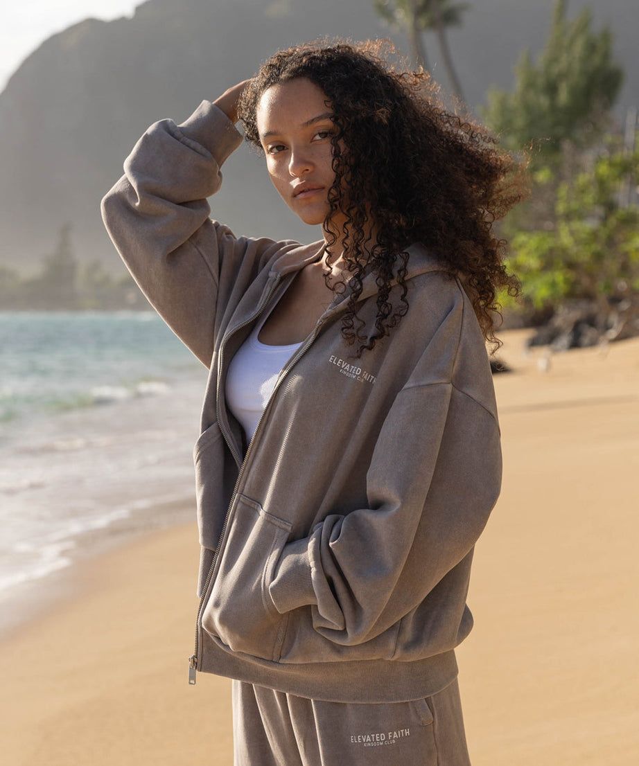 Kingdom Club Brown Full-Zip Hoodie
