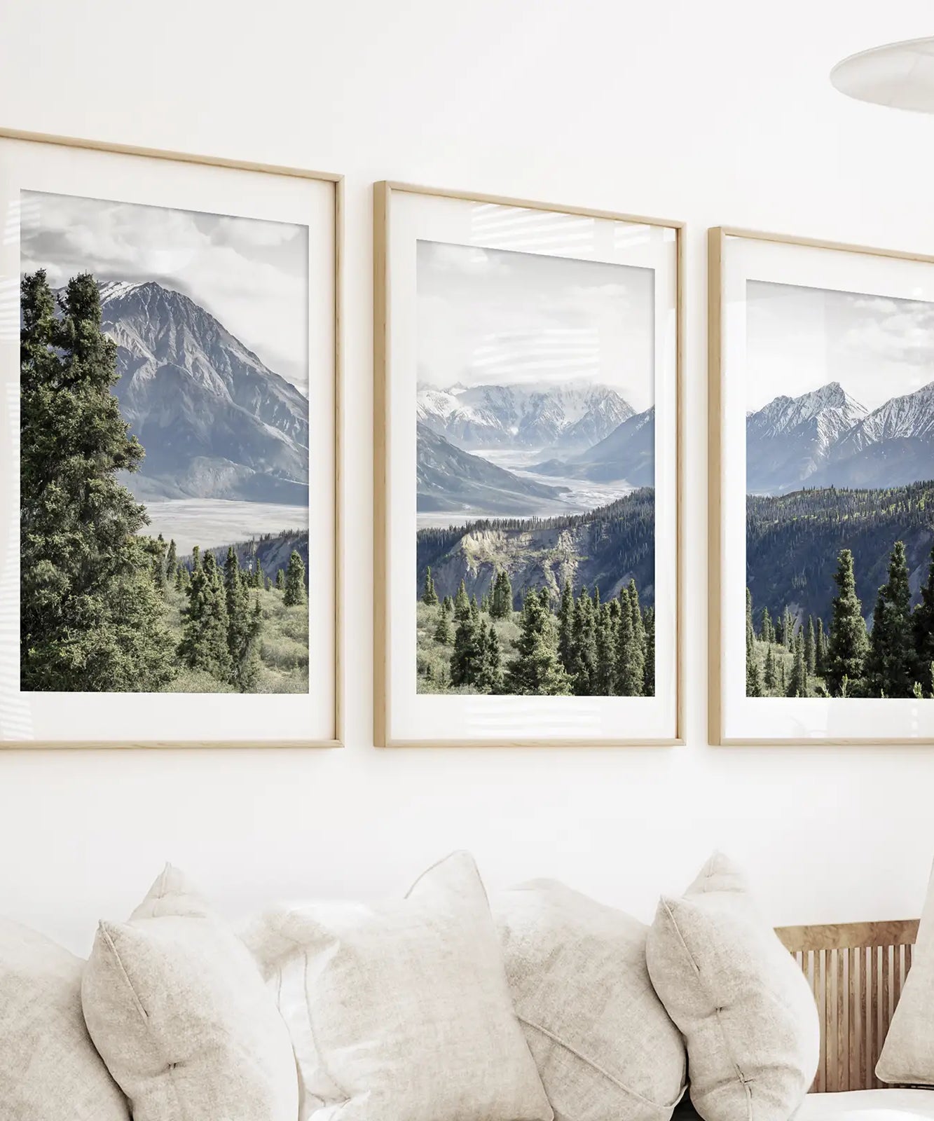 Kluane Nationalpark Wildnis Natur Triptychon. Bergedrucke