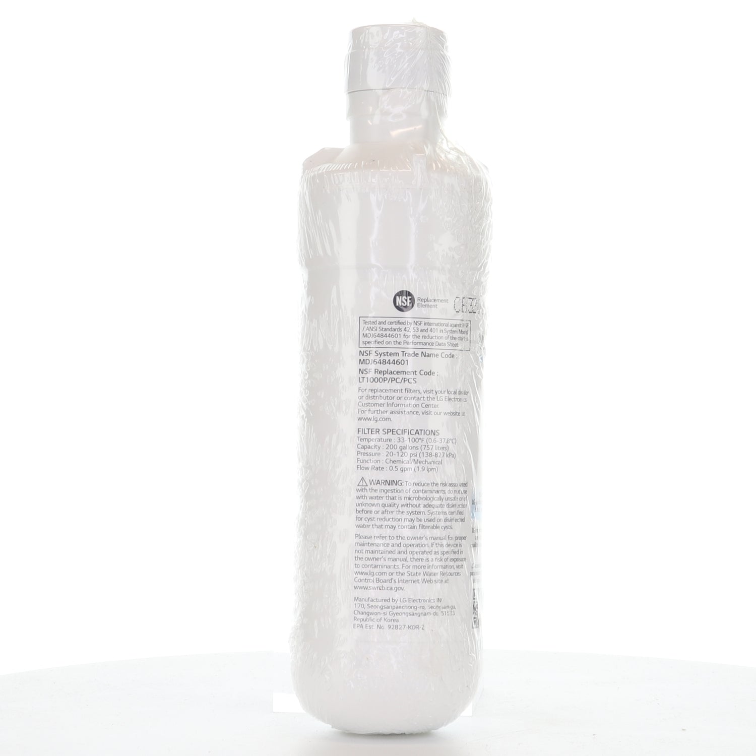 LG LT1000P / ADQ747935 Kühlschrank-Wasserfilter-Ersatzkartusche - AGF80300704