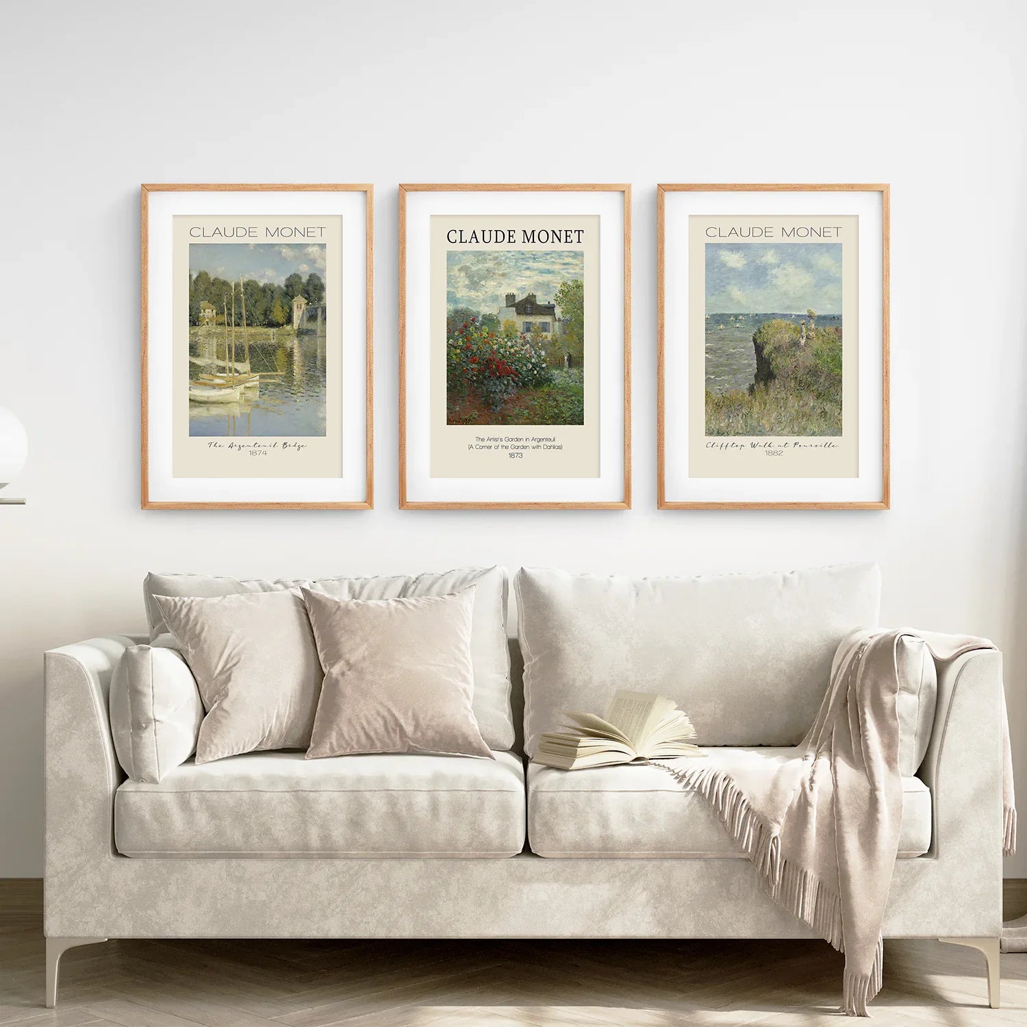 Claude Monet 3 Piece Wall Art Set | Vintage Landscape Prints