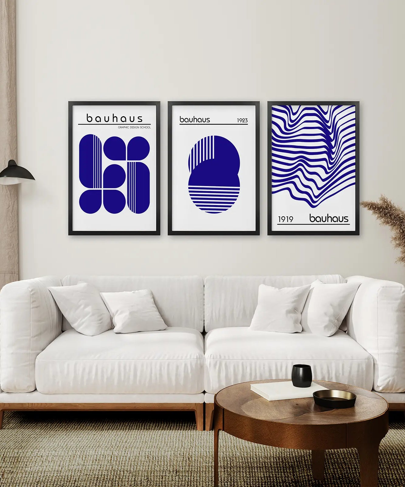 Minimalistisches Bauhaus Wandbilder 3er Set