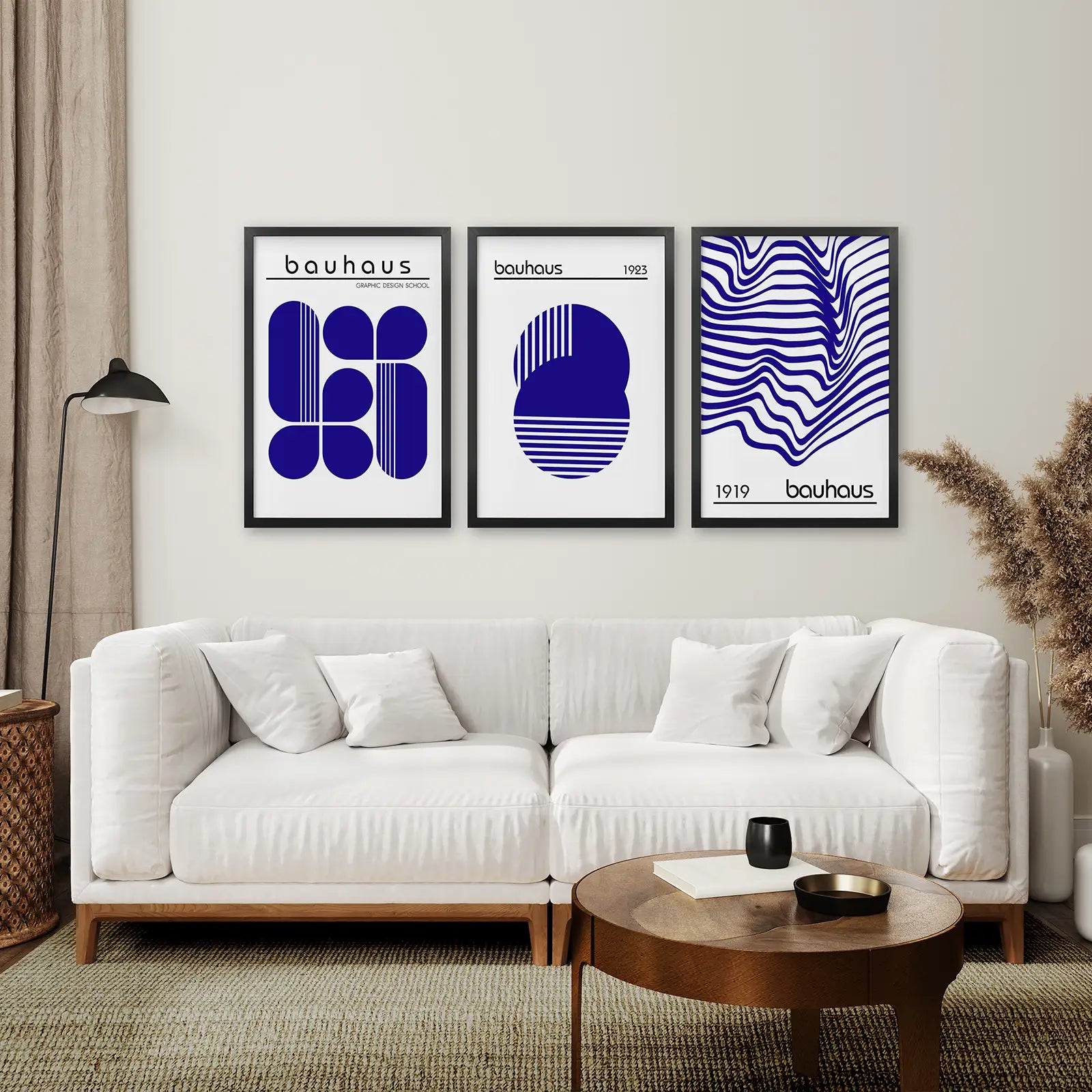 Minimalistisches Bauhaus Wandbilder 3er Set