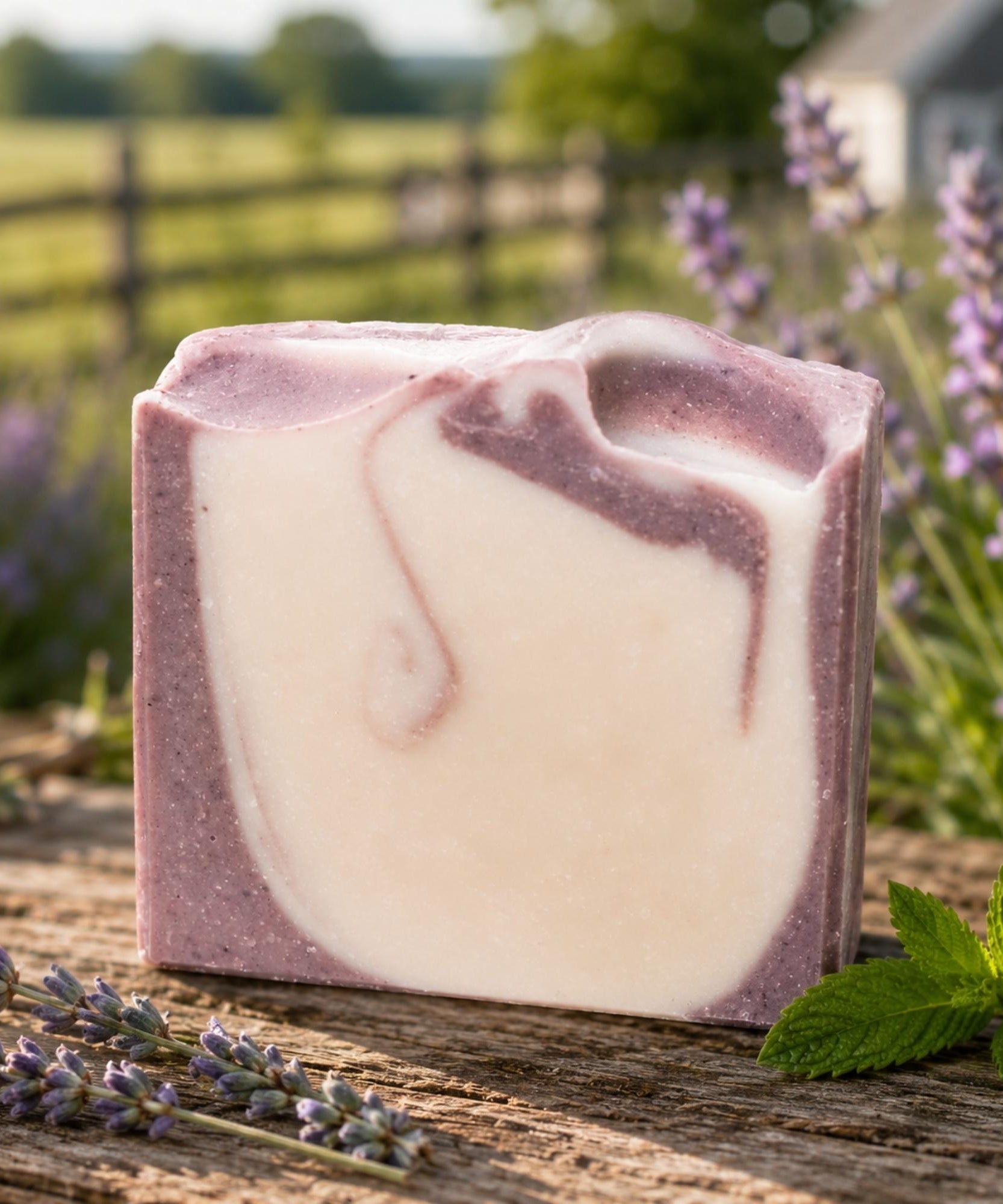 Lavender + Mint Handmade Tallow and Goat Milk Soap Bar