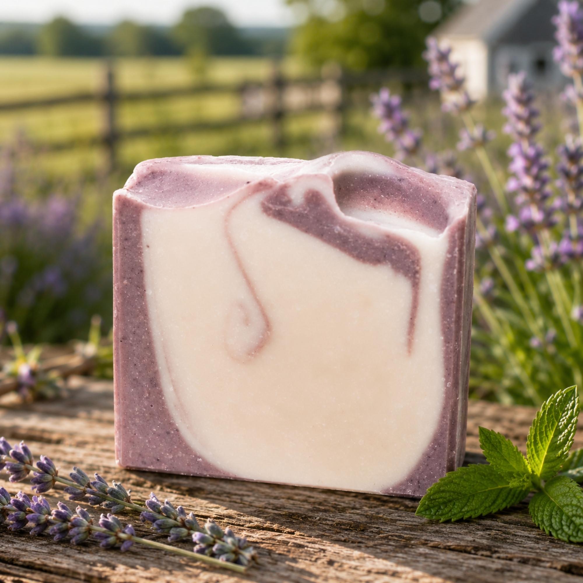 Lavender + Mint Handmade Tallow and Goat Milk Soap Bar