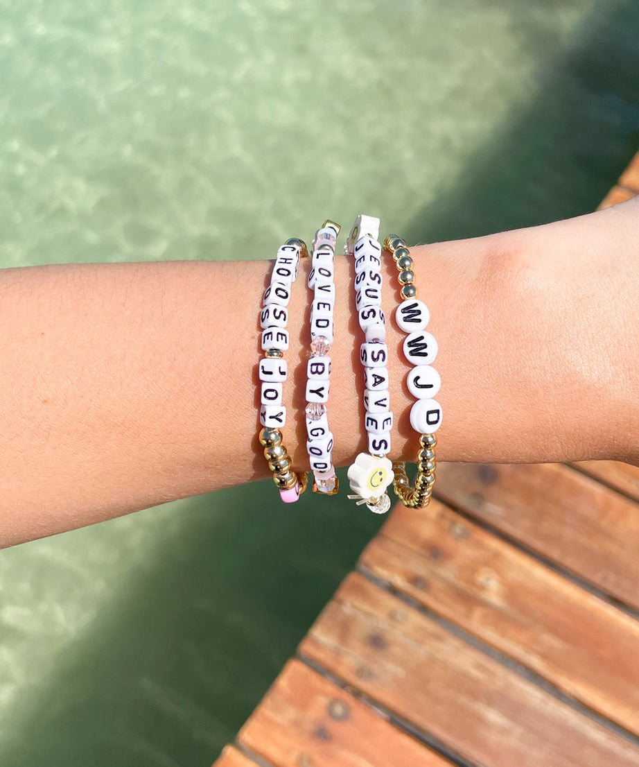 Jesus Saves Letter Bracelet