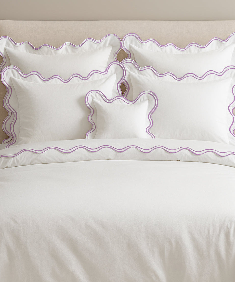 400TC Cotton Sateen Luxurious Double Scalloped Duvet Cover Set