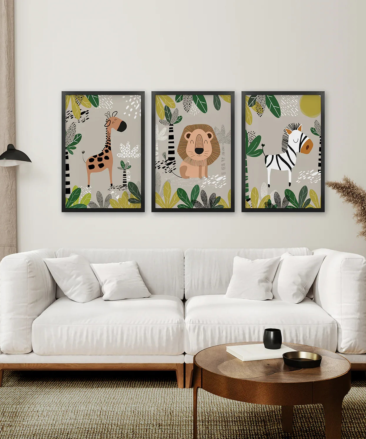 3er-Set Wandbilder „Safari-Babytiere“