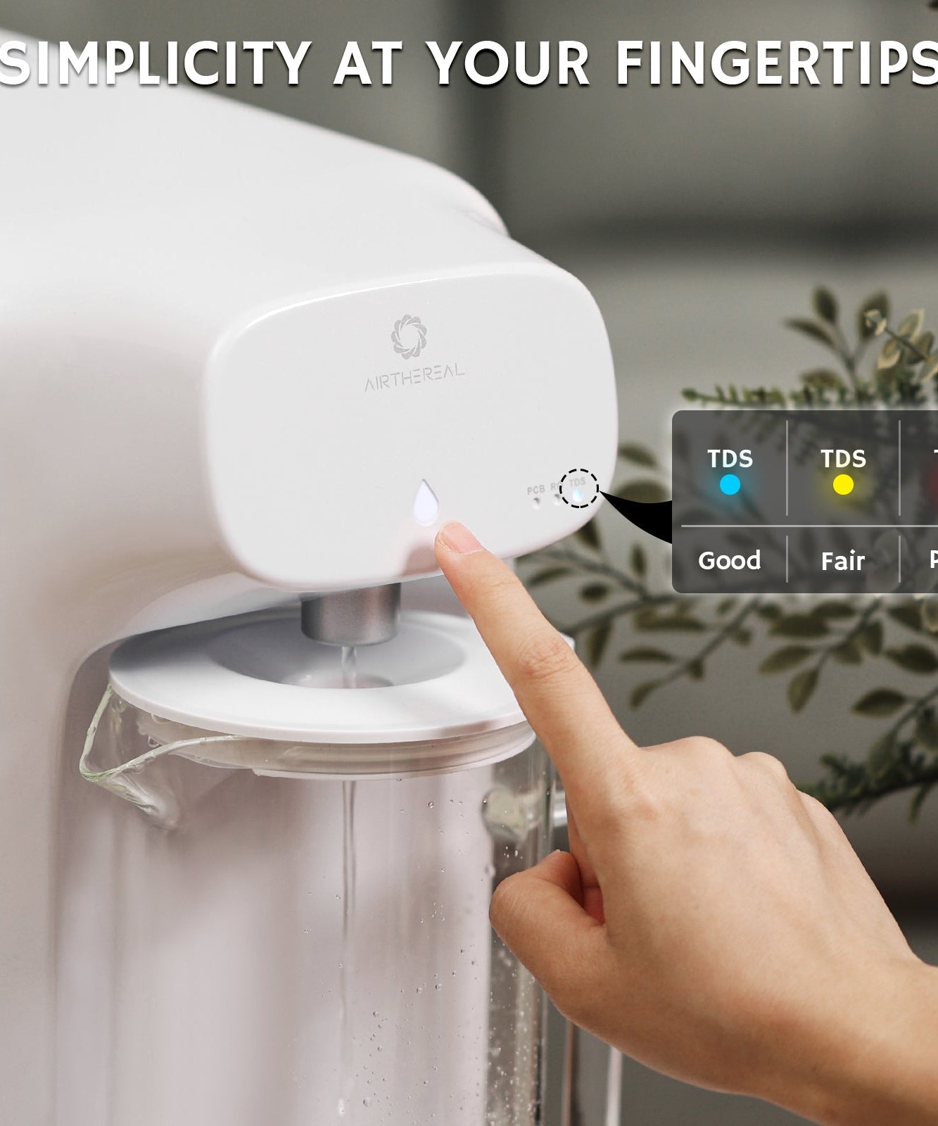 Pristine Lite3 RO Tisch-Wasserspender für sofort gefiltertes Wasser