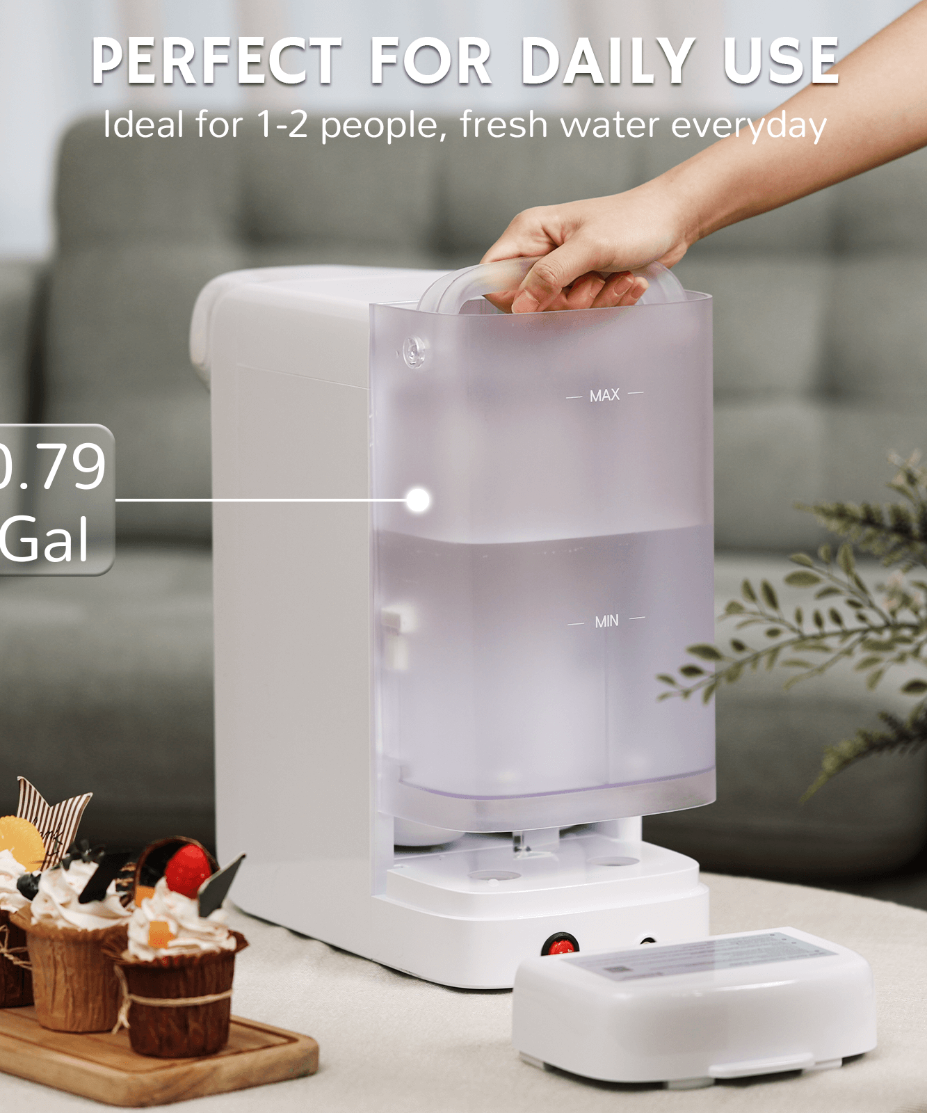 Pristine Lite3 RO Tisch-Wasserspender für sofort gefiltertes Wasser