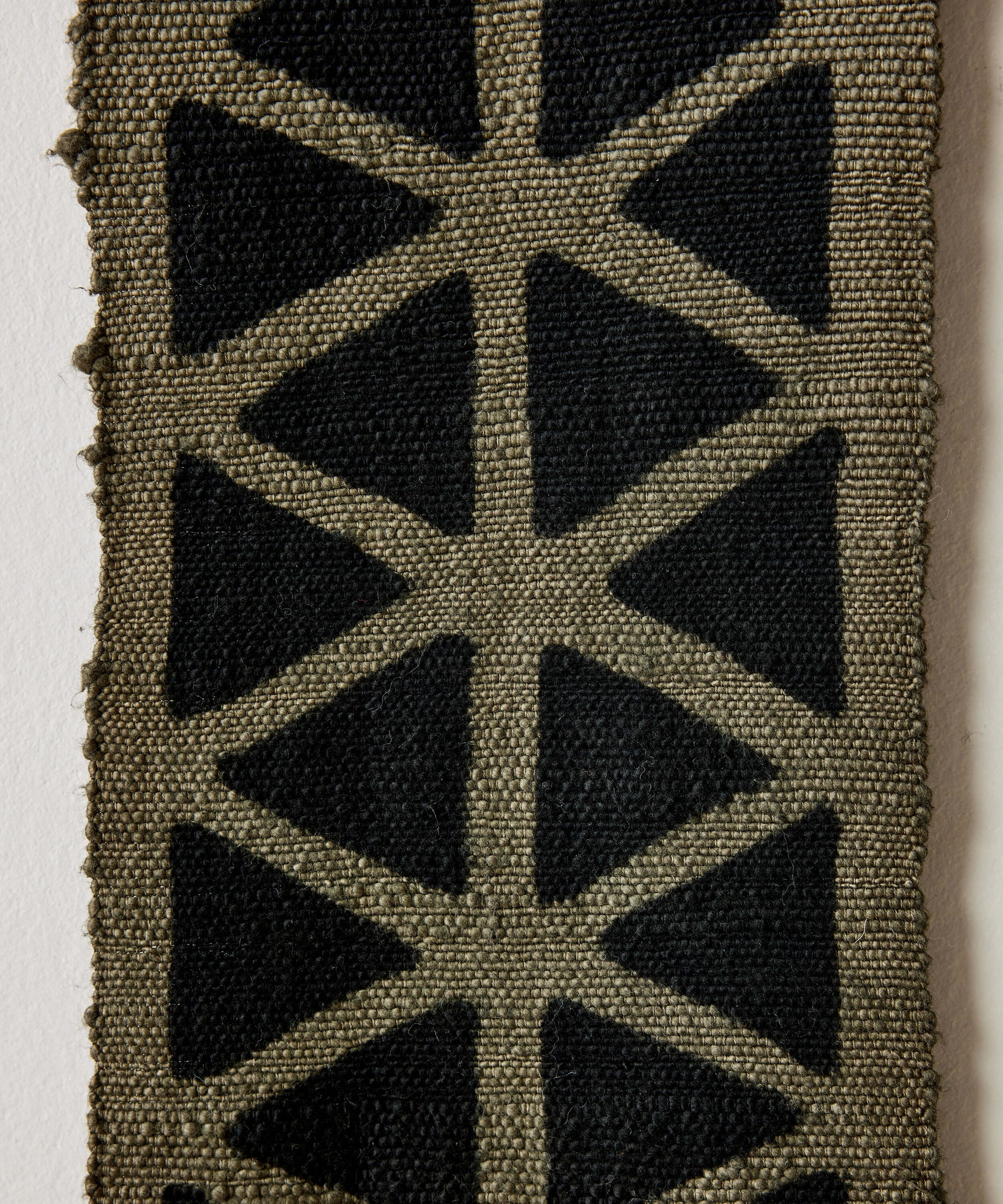 Longevity Bogolan Wall Totem in Grey with Black Triangles