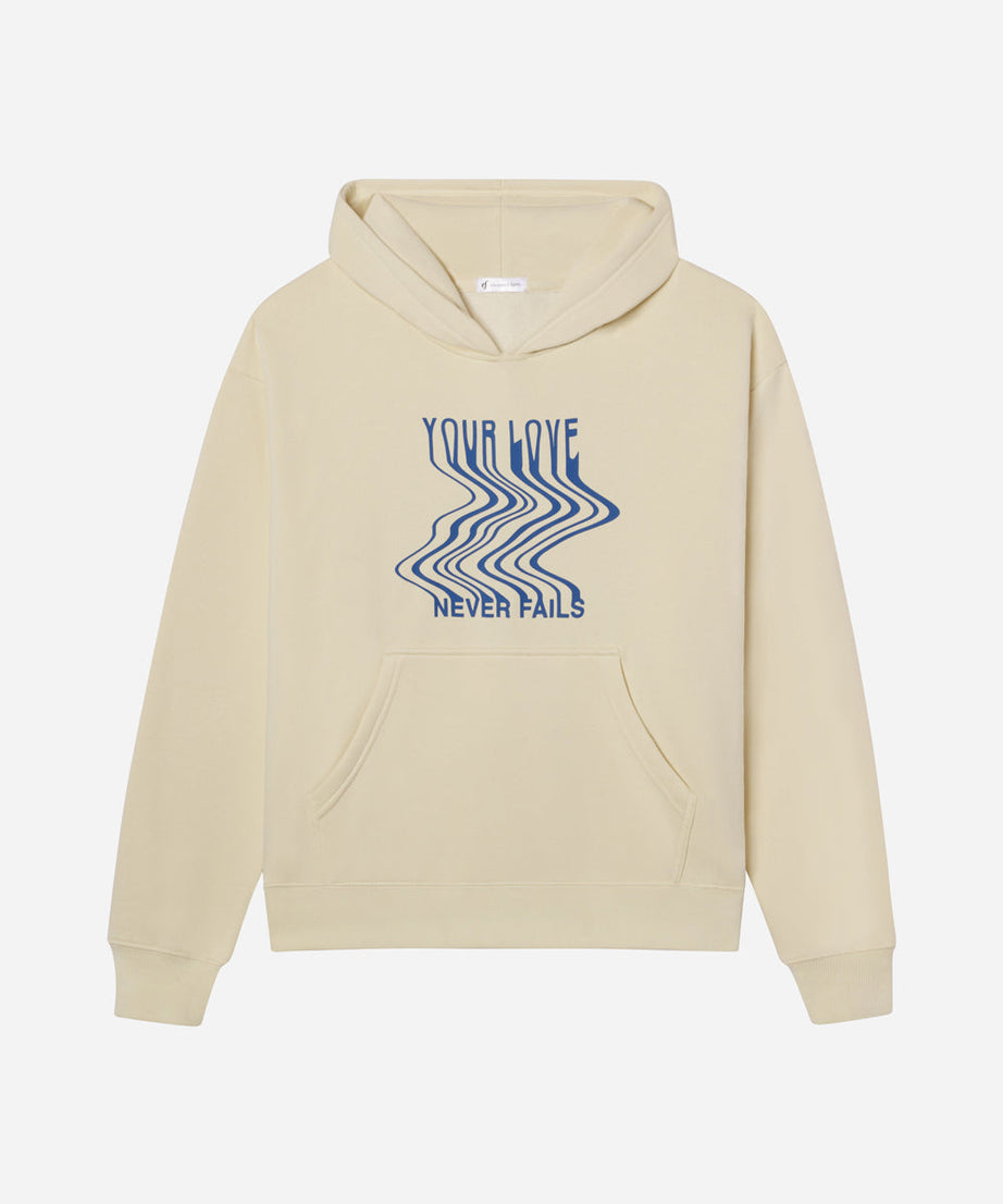 Love Never Fails Cream Unisex Hoodie