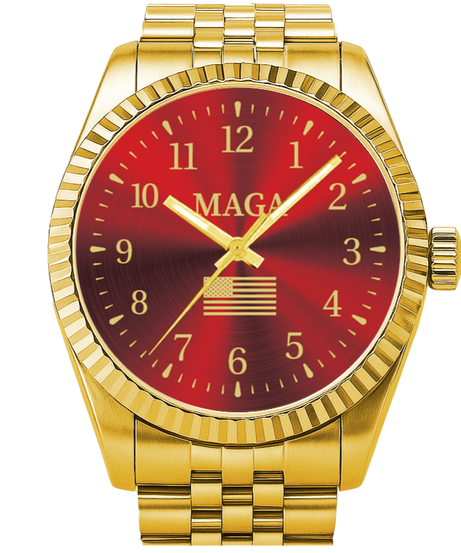 Gold & Rot MAGA Uhr