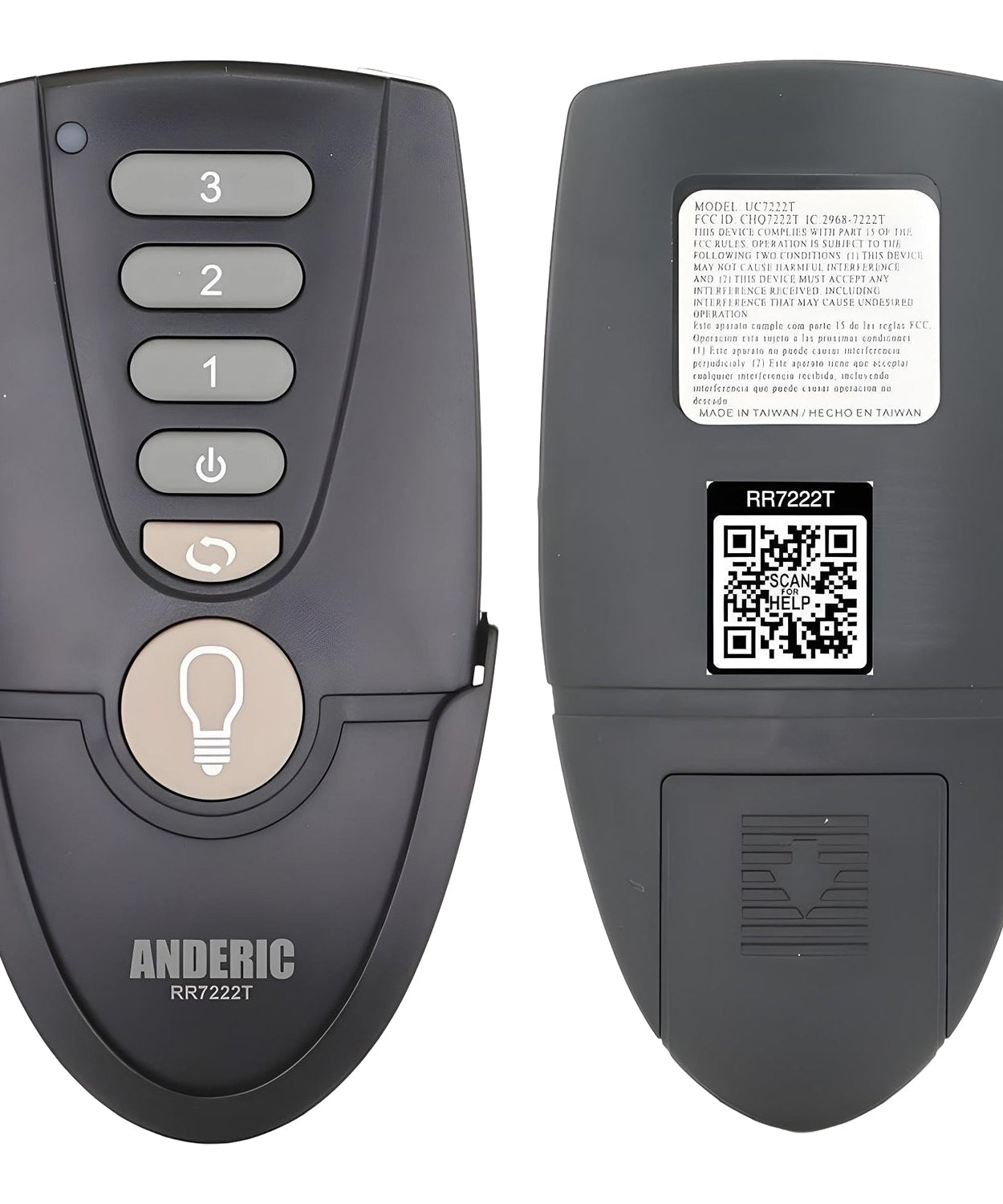 Anderic RR7222T Replacement Ceiling Fan Remote Control for Home Decorators Collection and Others | UC7222T, CHQ7222T