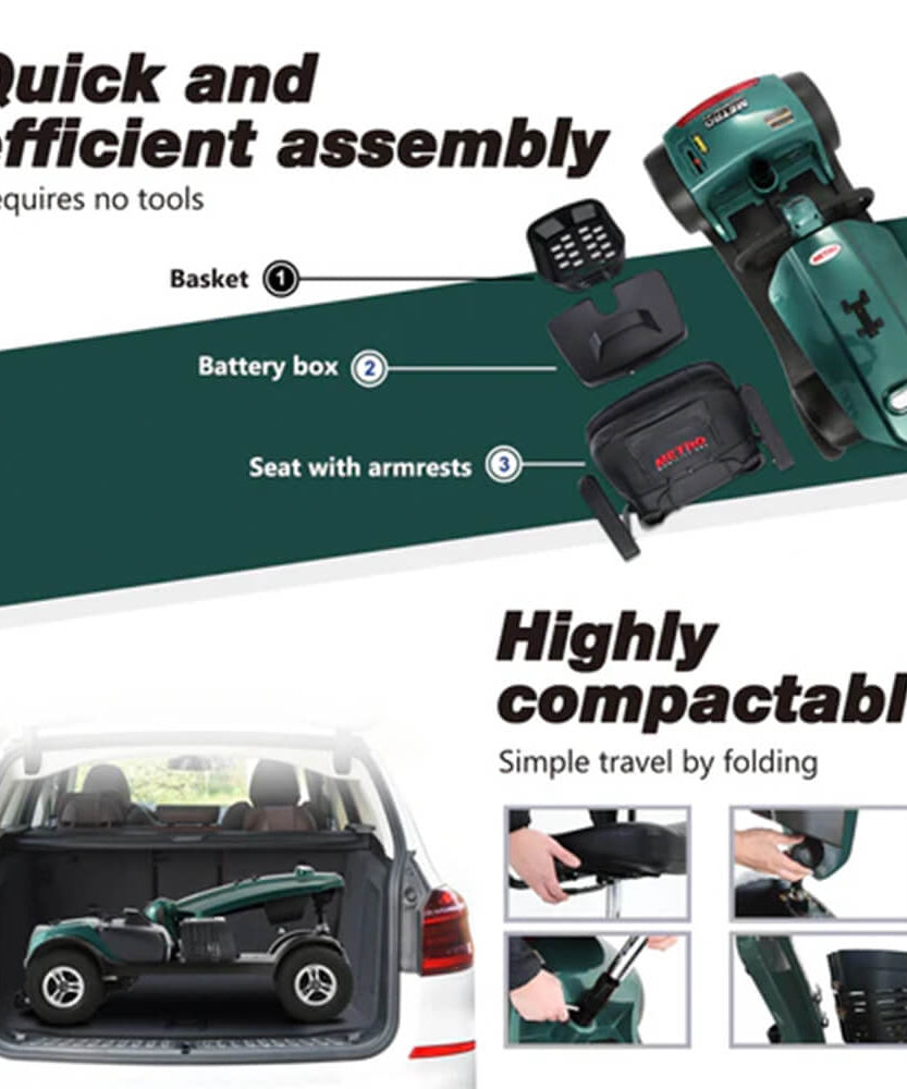 Metro Mobility Max Plus 24V/20AH Heavy Duty Electric Drive Mobility Scooter, 300LBS (SAK93164)