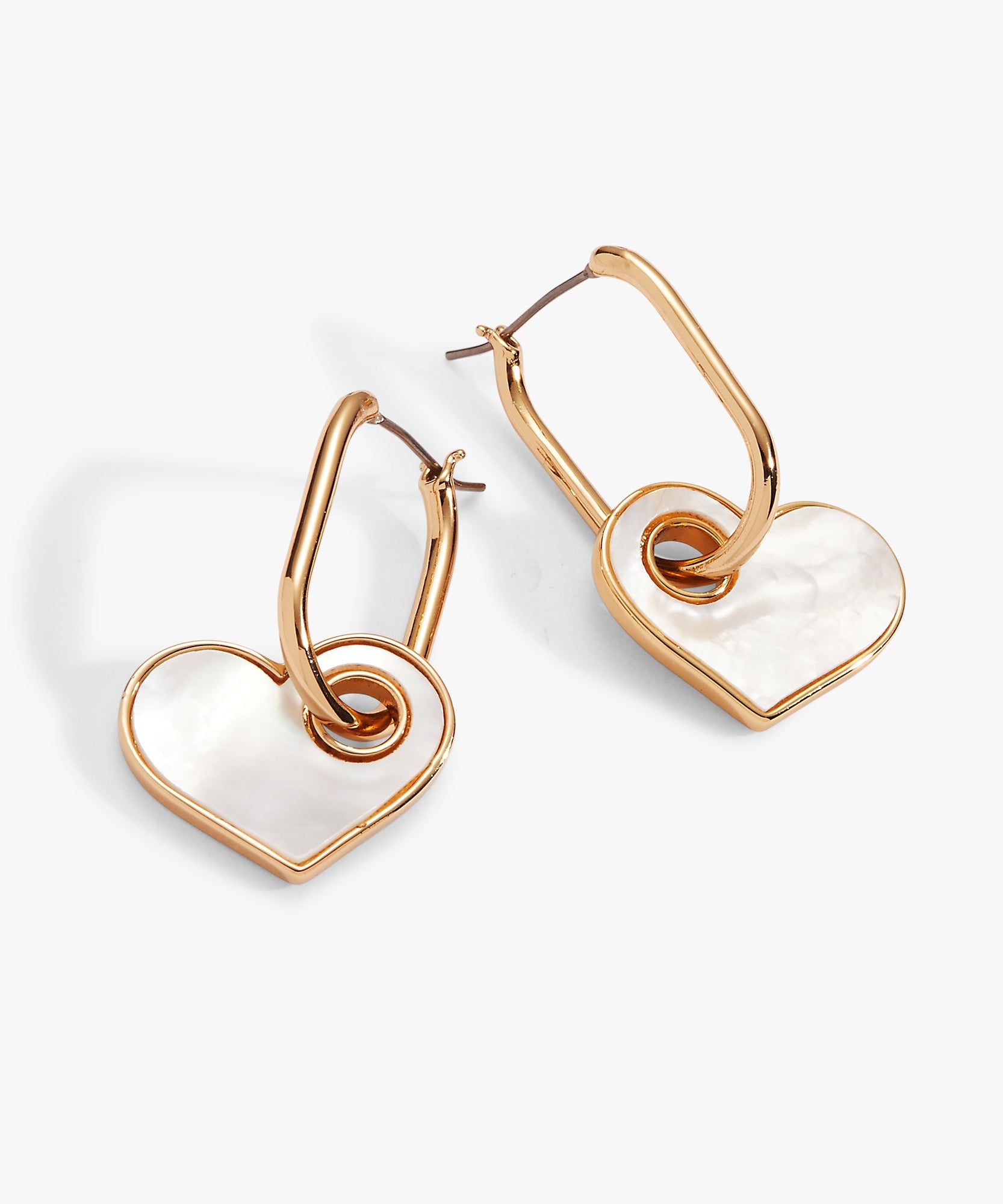 Mother of Pearl Heart Interchangeable Hoop Earring