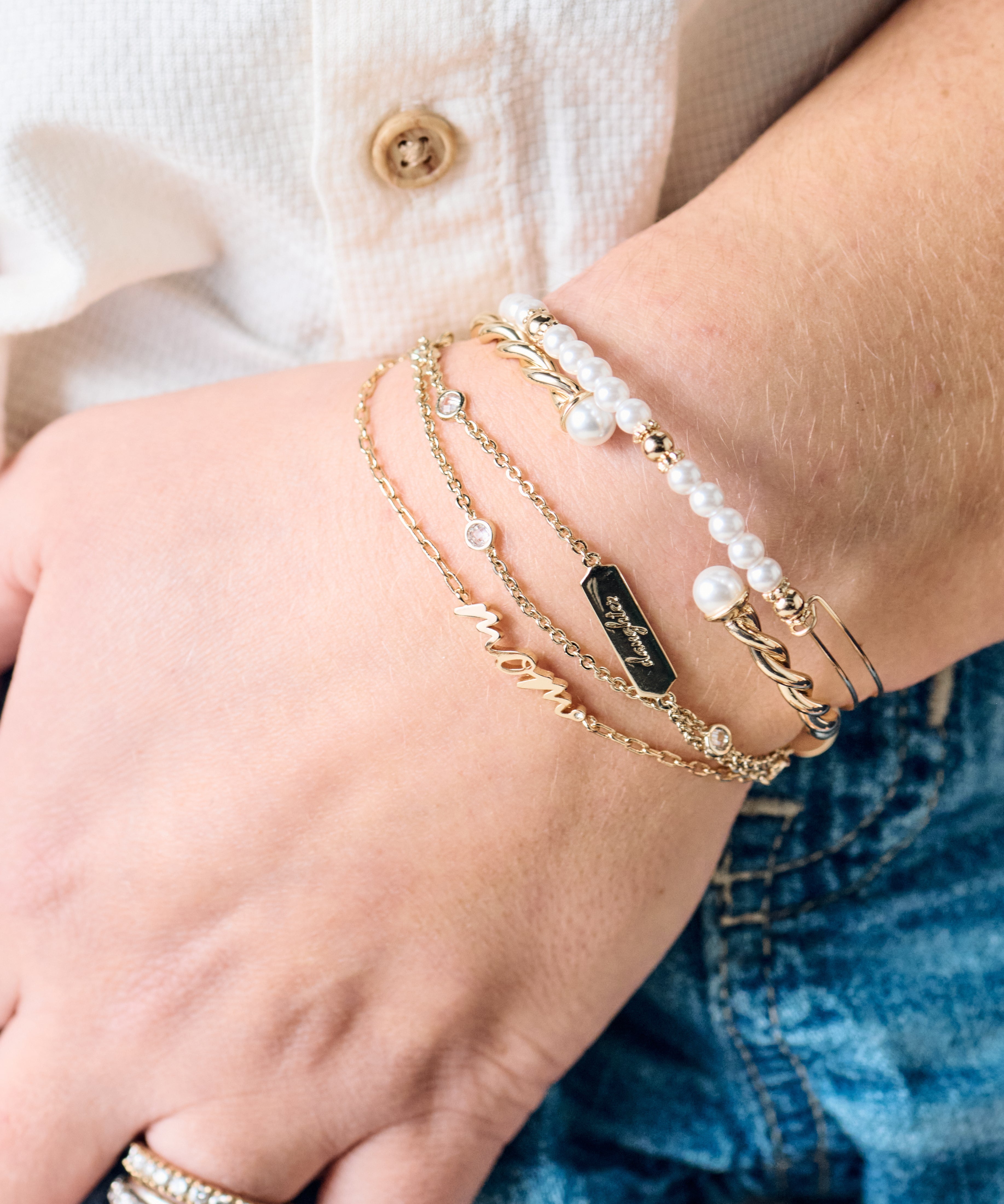 Daughter Infinity Chain Double Strand Bracelet