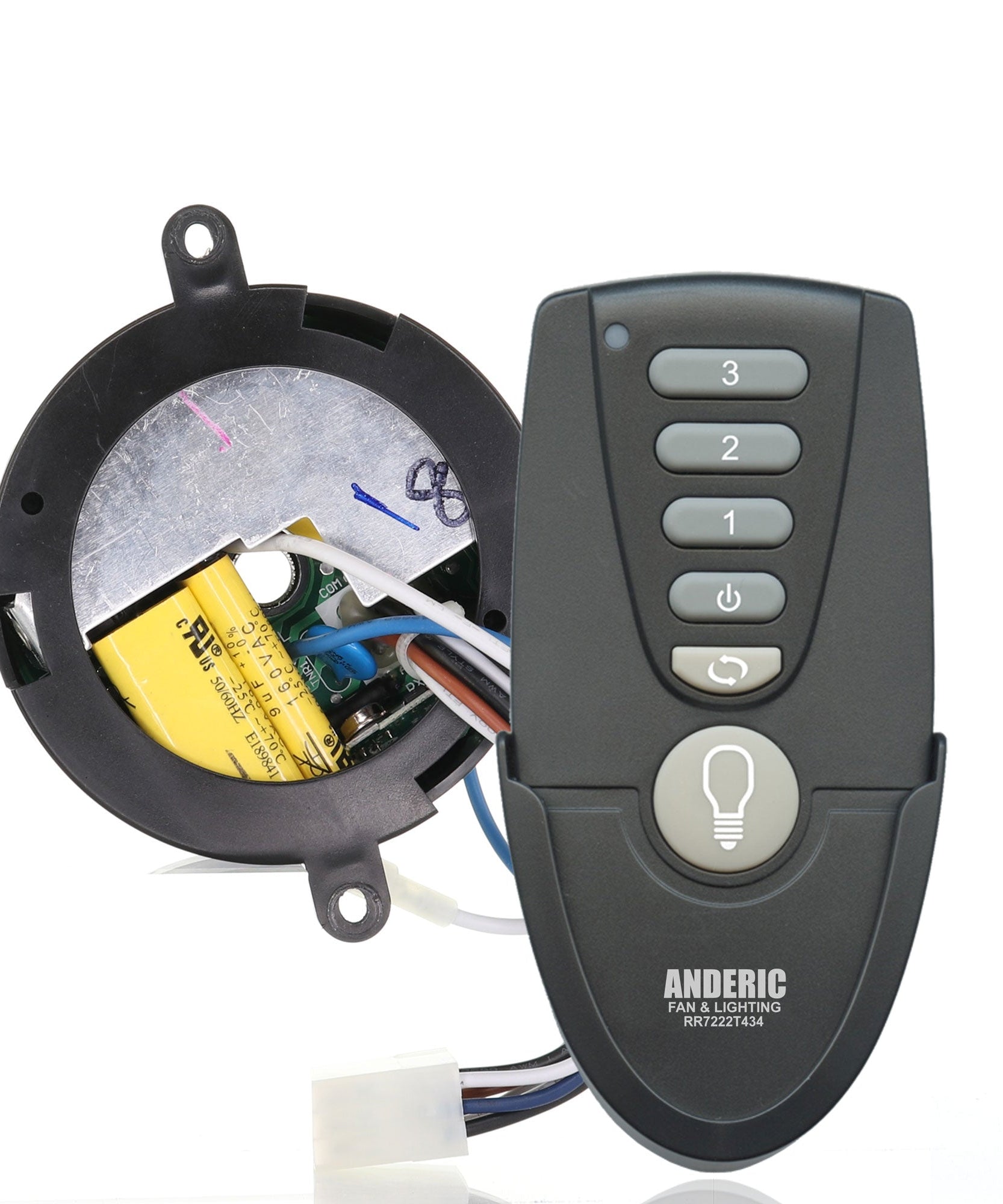 Anderic MR77A-RR7222T434-KIT Replacement Ceiling Fan Remote Control Kit for Home Decorators Collection Altura 68 Inch