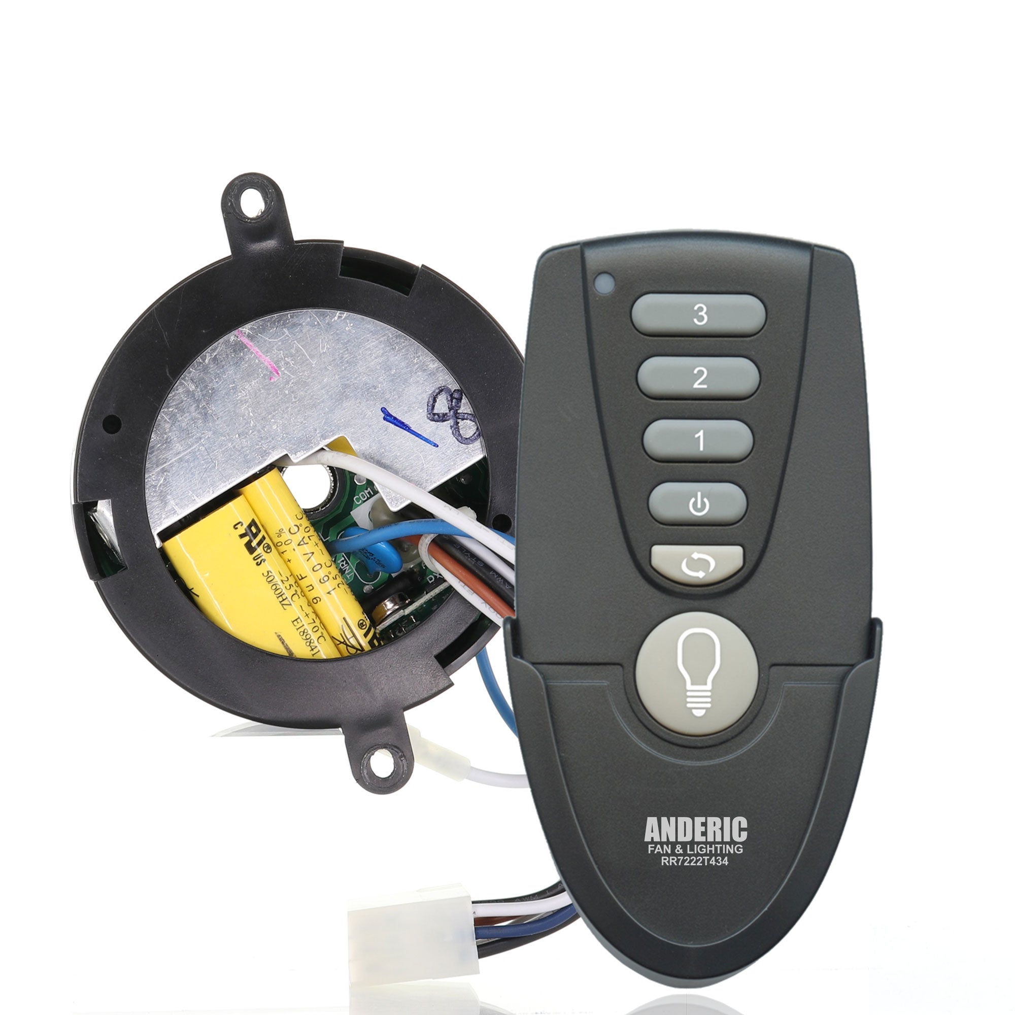 Anderic MR77A-RR7222T434-KIT Replacement Ceiling Fan Remote Control Kit for Home Decorators Collection Altura 68 Inch
