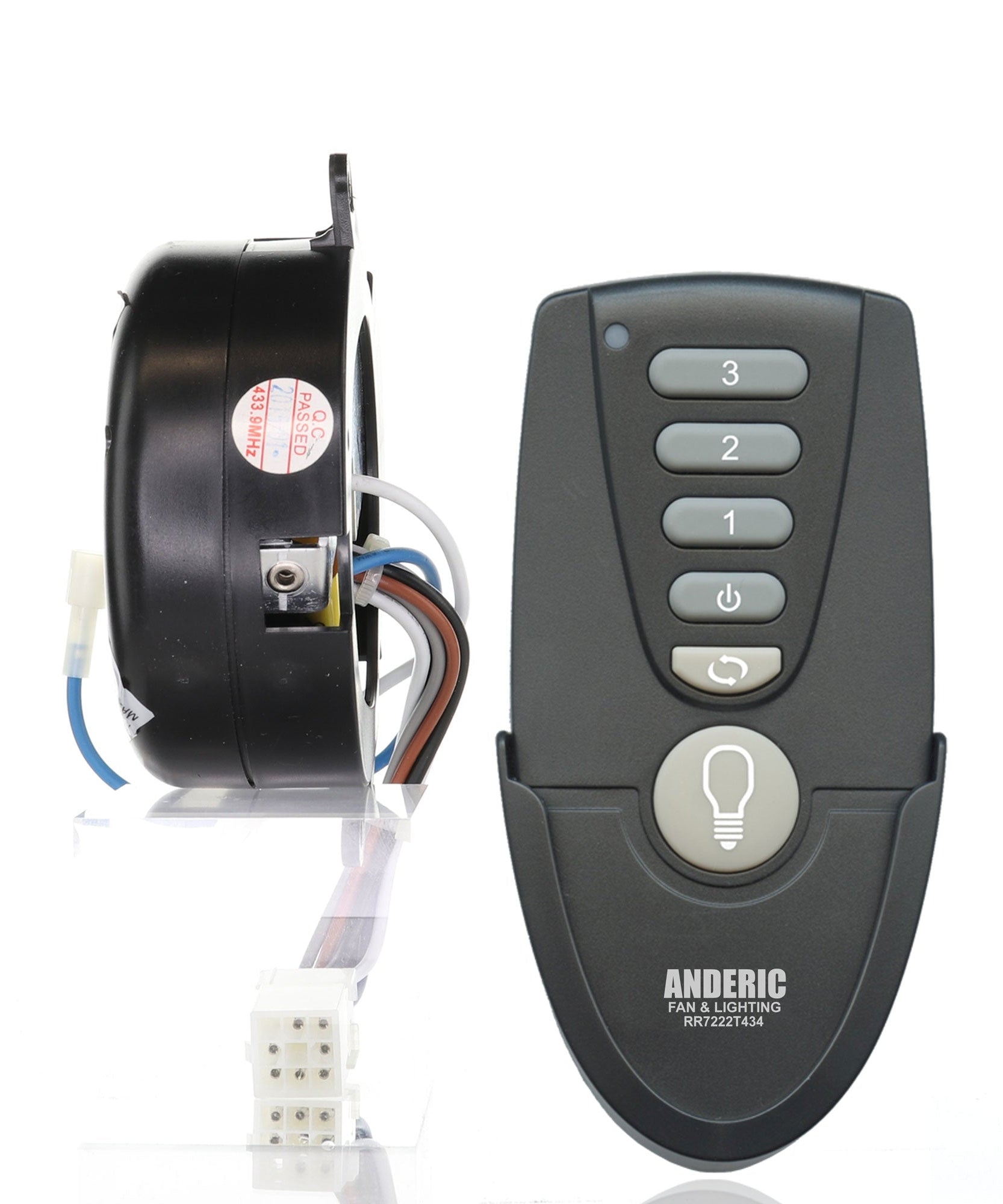 Anderic MR77A-MOLEX-KIT Replacement Ceiling Fan Remote Control Kit - MR77A, RR7222T434, MOLEX-AMP-ADAPTER