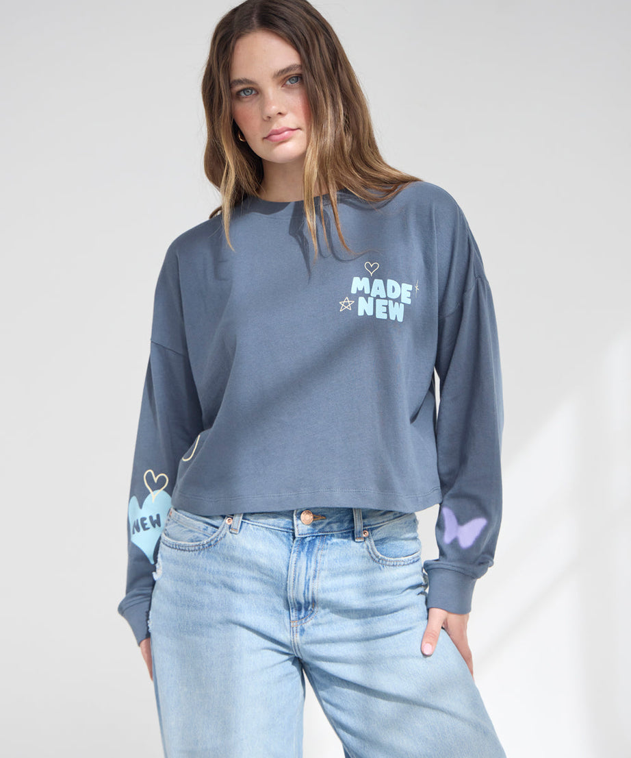 Made New Cropped LS Women's Tee
