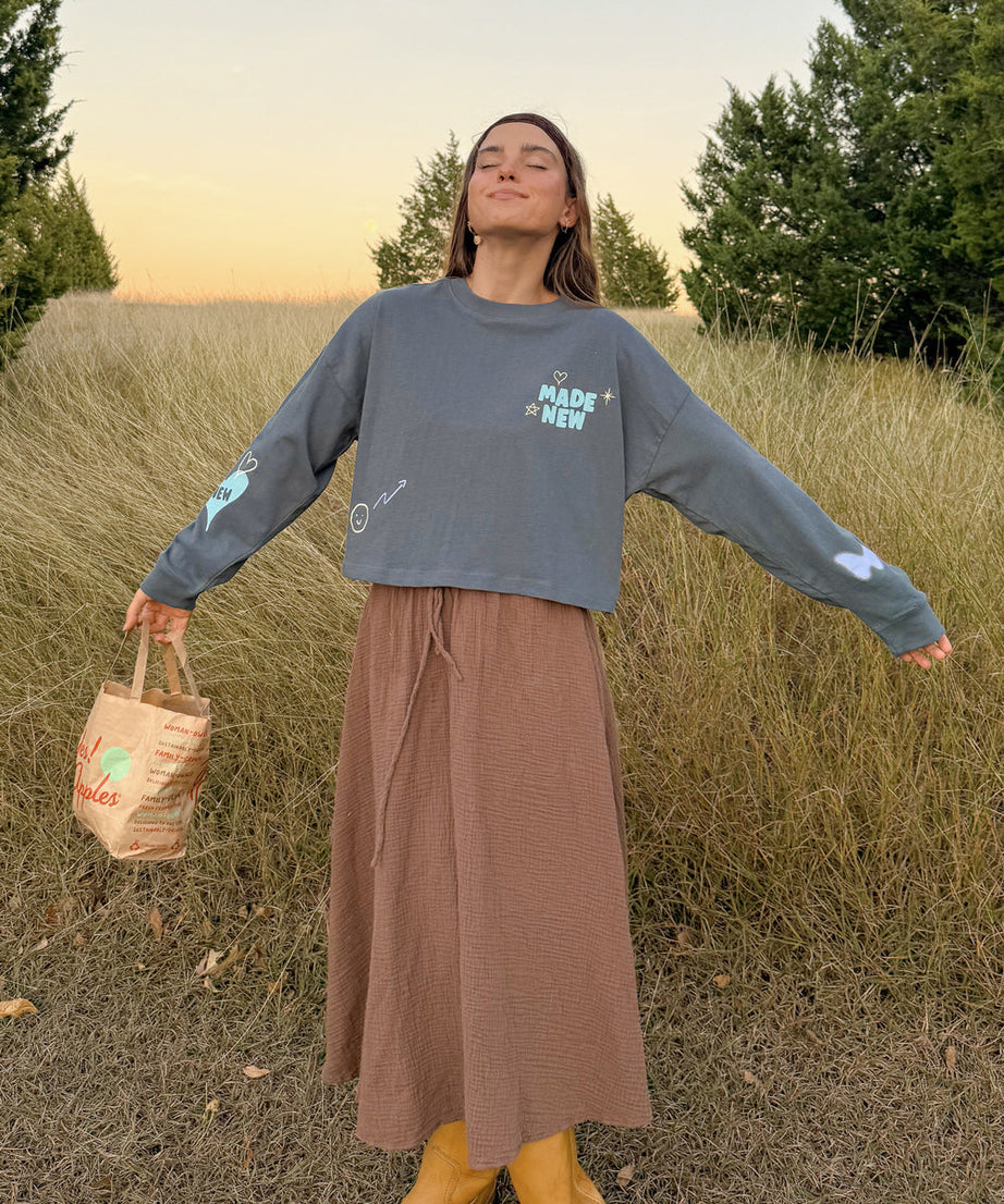 Made New Cropped LS Women's Tee