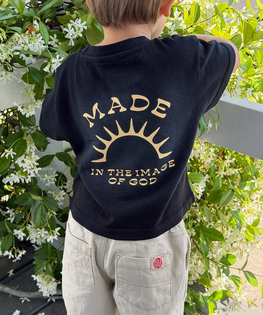 Kinder-T-Shirt „Im Bilde Gottes geschaffen“