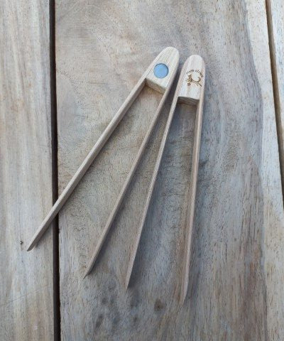 Magnetic Wooden Toast & Garnish Tongs