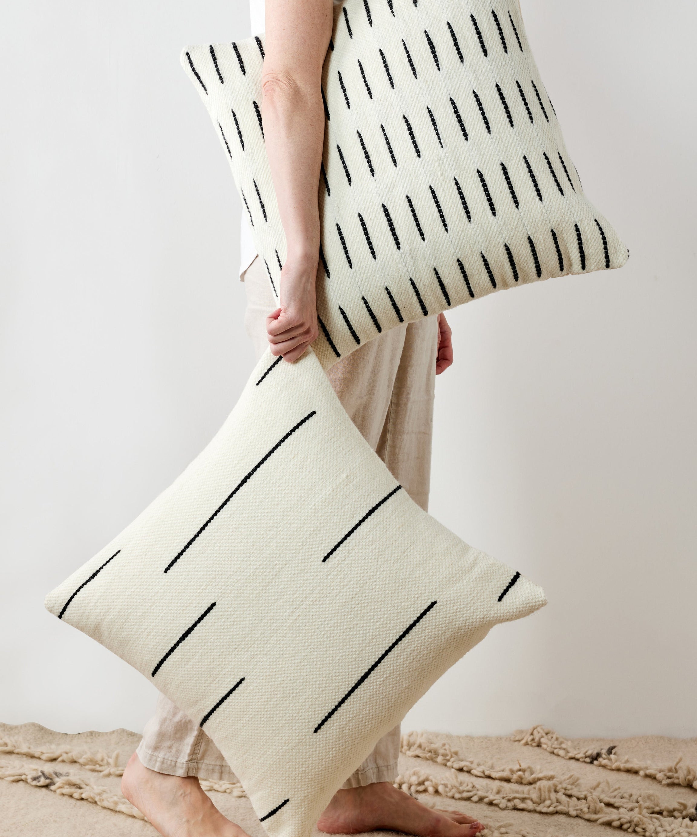 Zanzibar Hand-Loomed Wool Throw Pillow