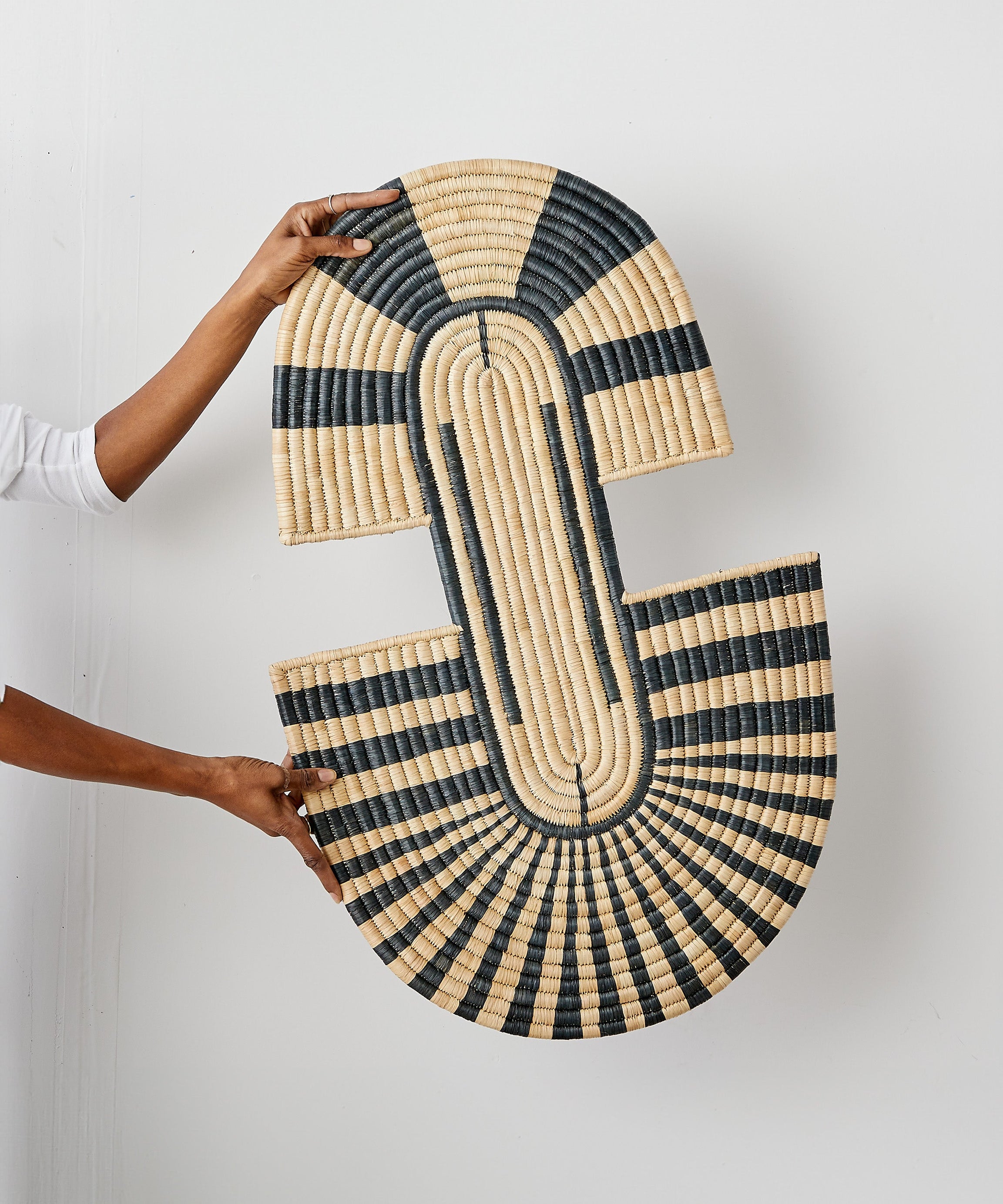 Maravi Patterned Black & Natural Woven Wall Art