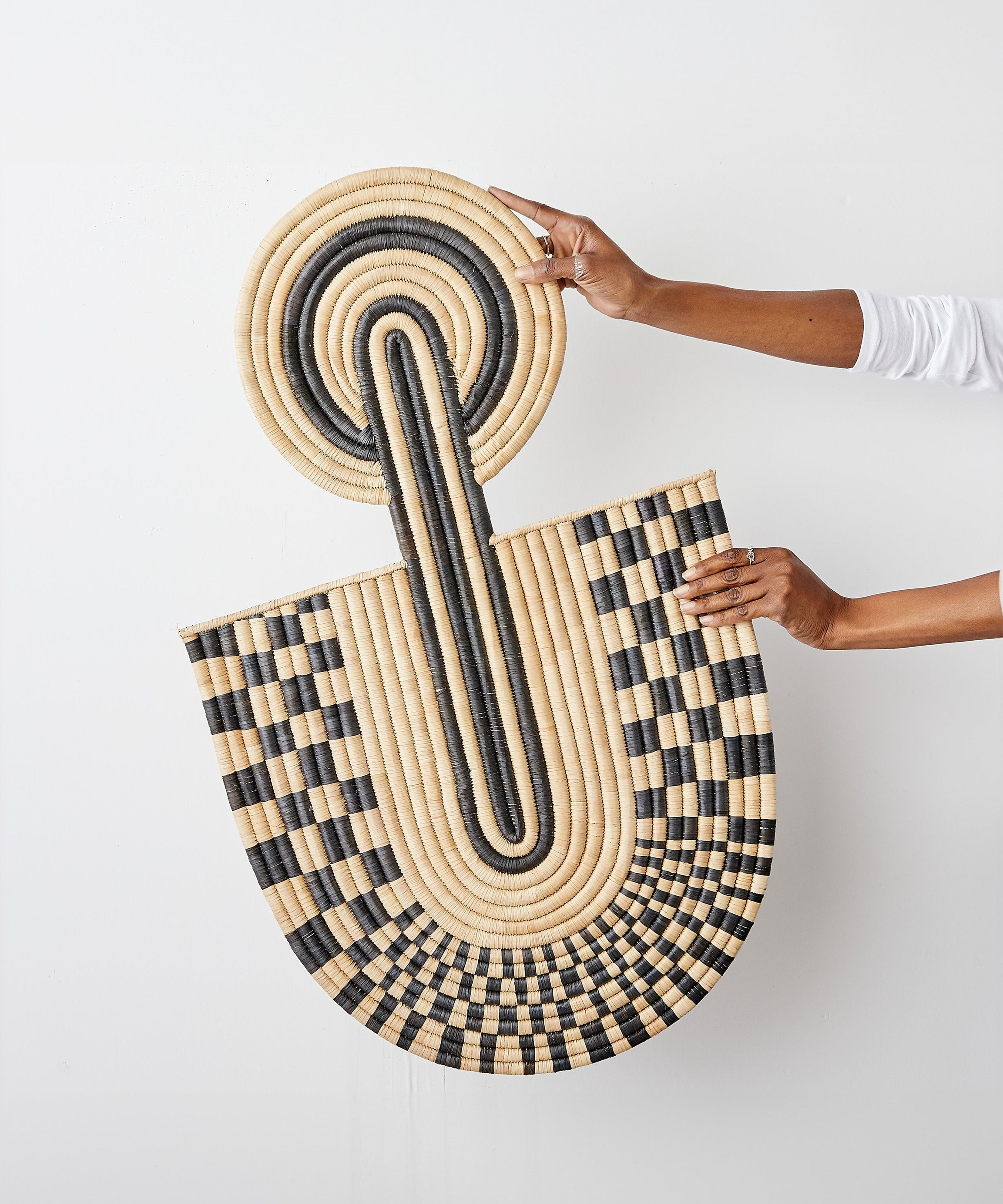 Maravi Patterned Black & Natural Woven Wall Art