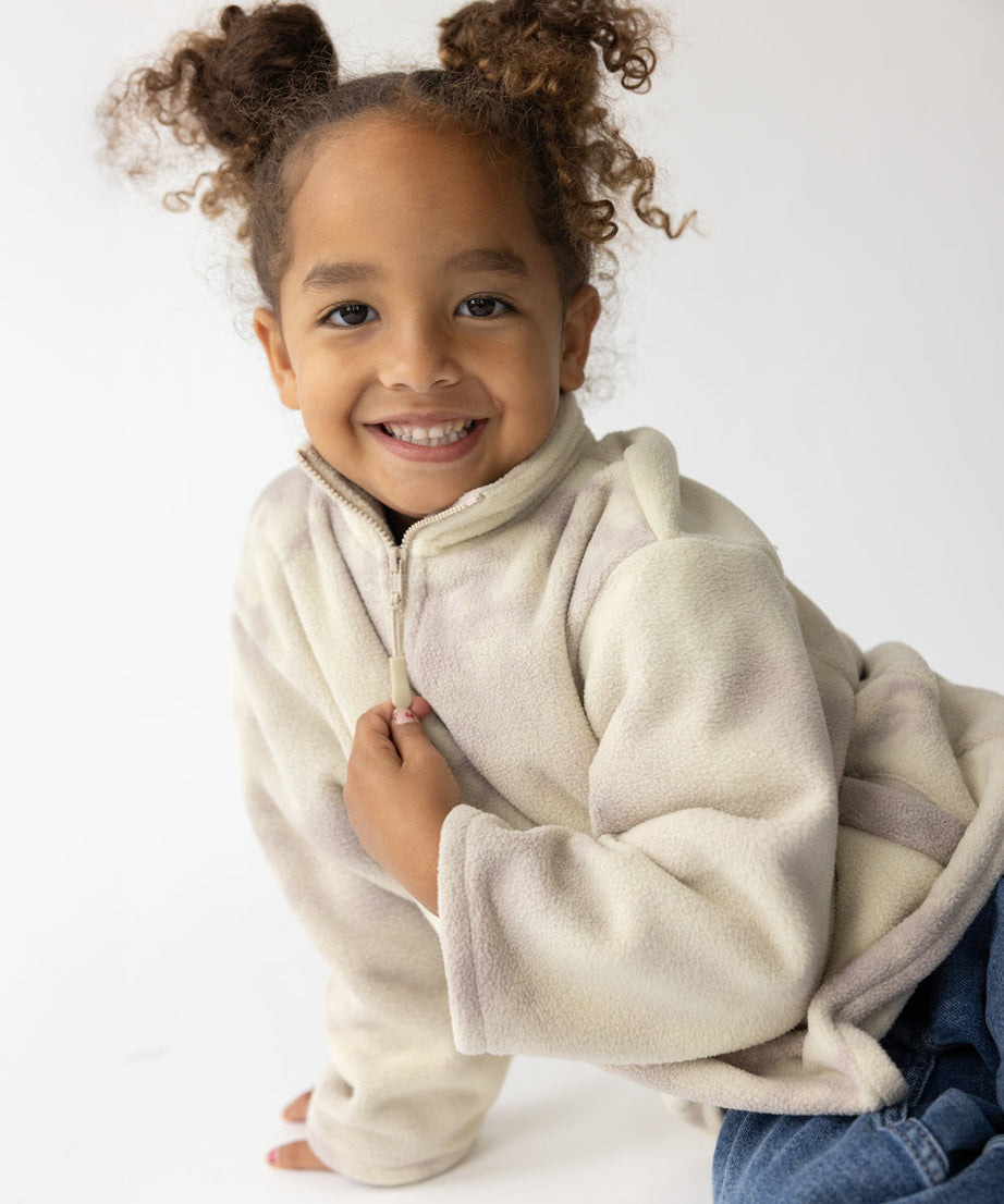 Kinder-Fleece-Pullover mit Marmorierung
