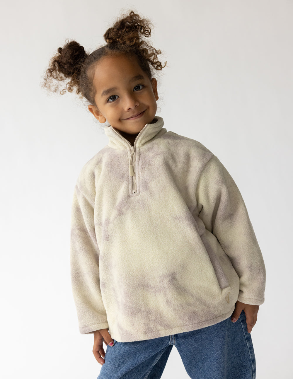 Kinder-Fleece-Pullover mit Marmorierung