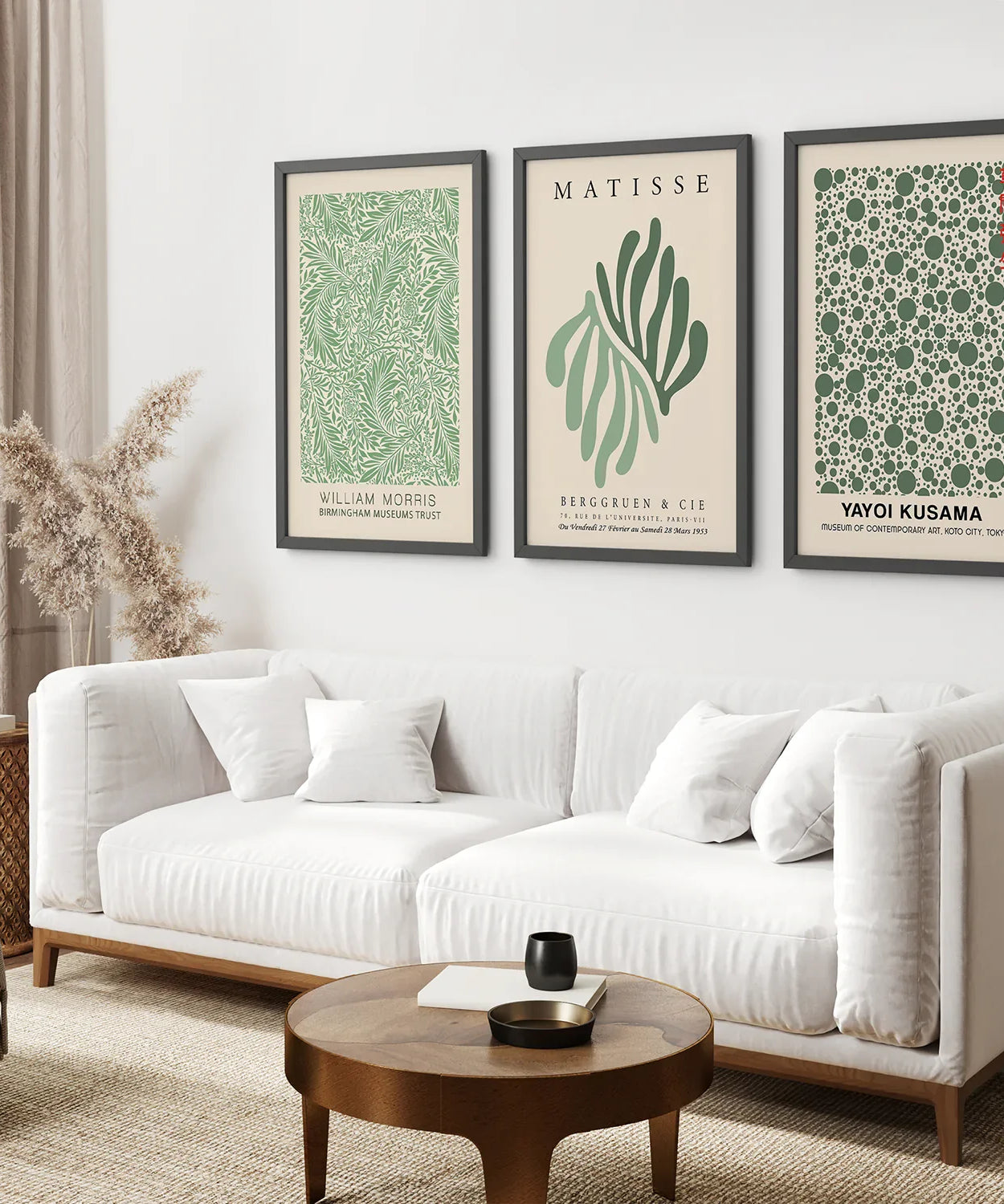 Salbeigrünes Matisse-Kunstdruck-Set, 3-teilig