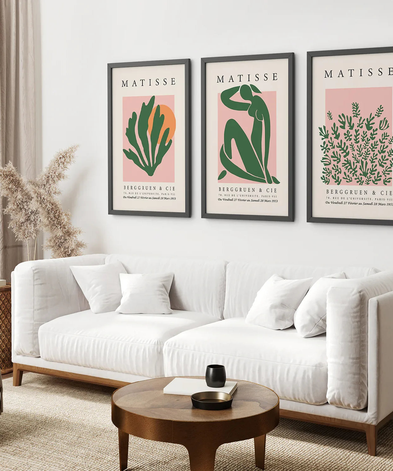 Pink Grün Matisse Abstrakte Wandbilder Set