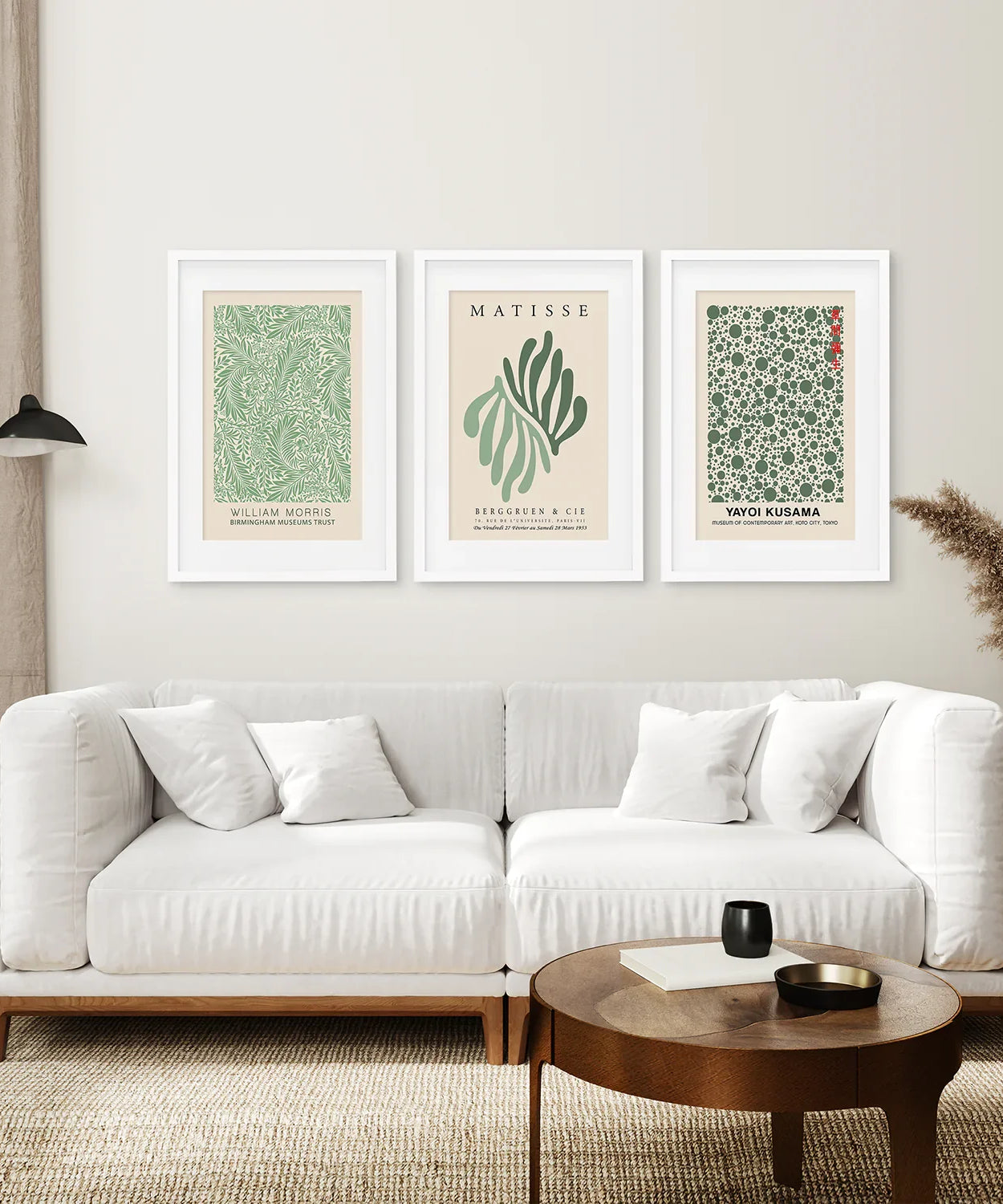 Salbeigrünes Matisse-Kunstdruck-Set, 3-teilig
