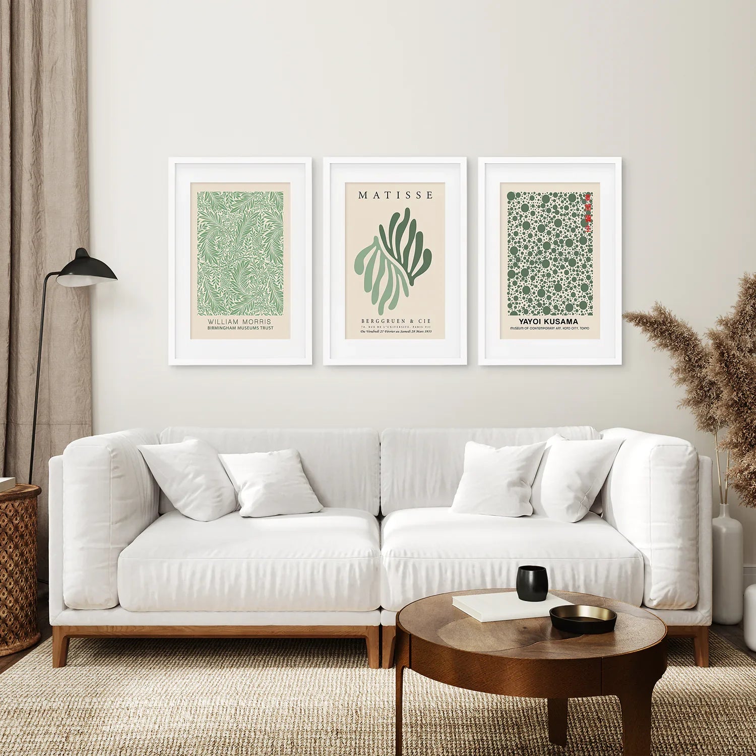 Salbeigrünes Matisse-Kunstdruck-Set, 3-teilig