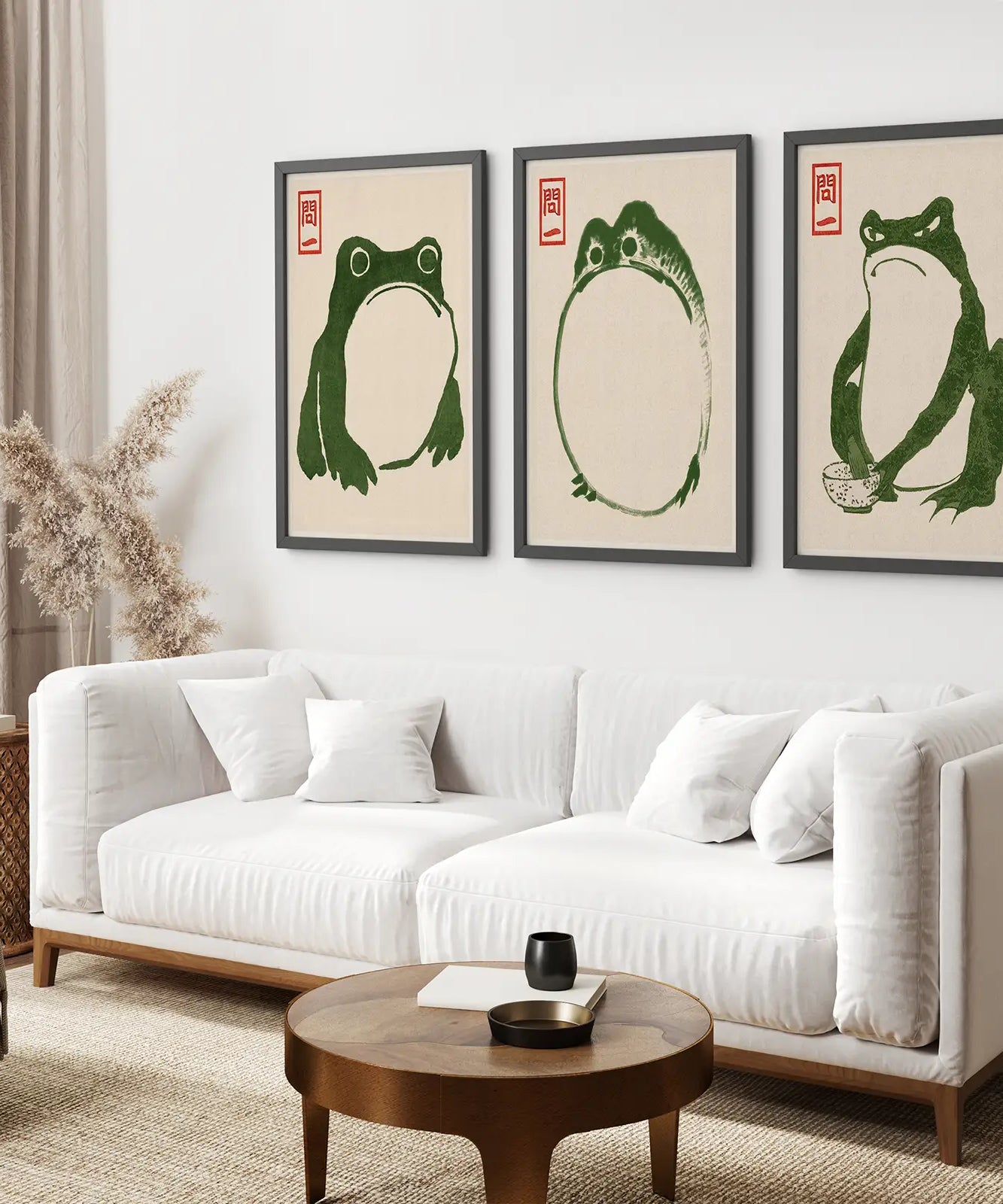 Japanisches Matsumoto Hoji Frosch Wandkunstdruck-Set