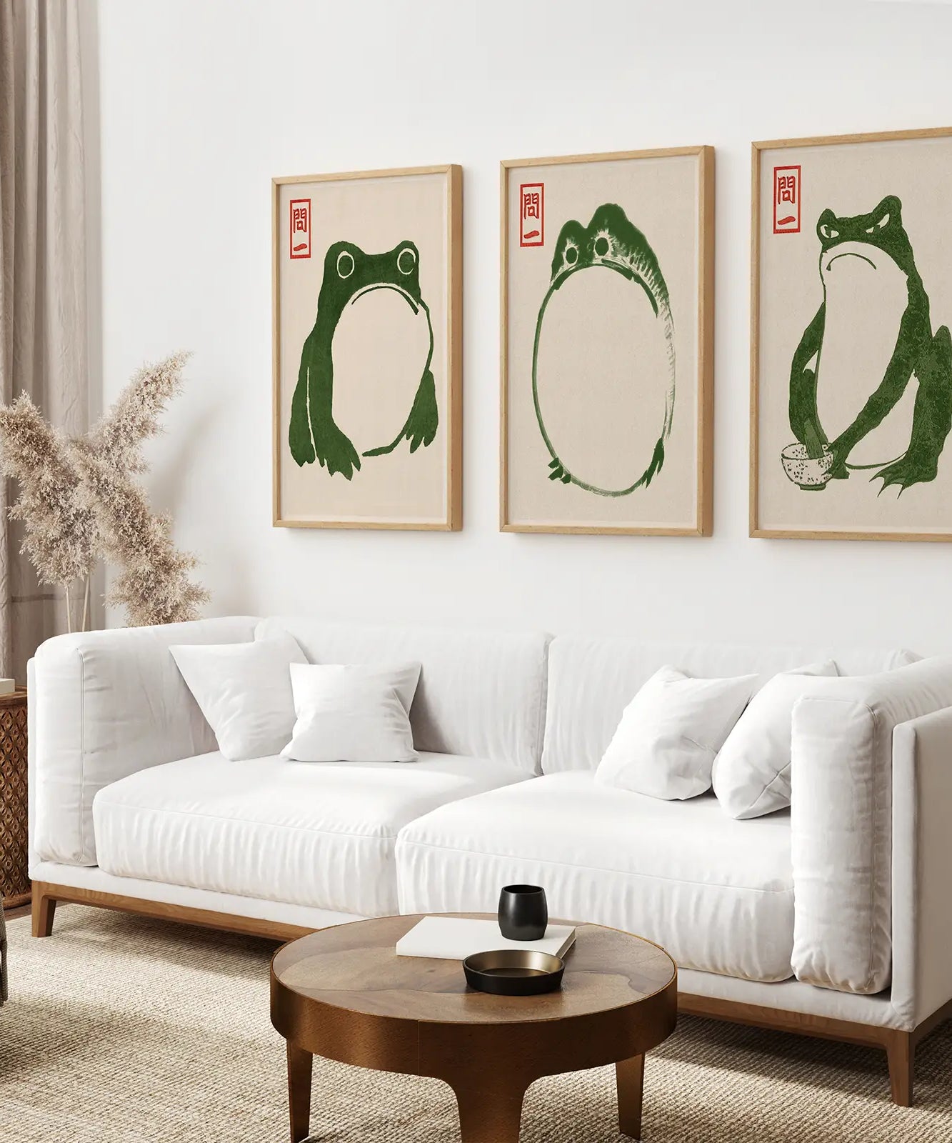 Japanisches Matsumoto Hoji Frosch Wandkunstdruck-Set