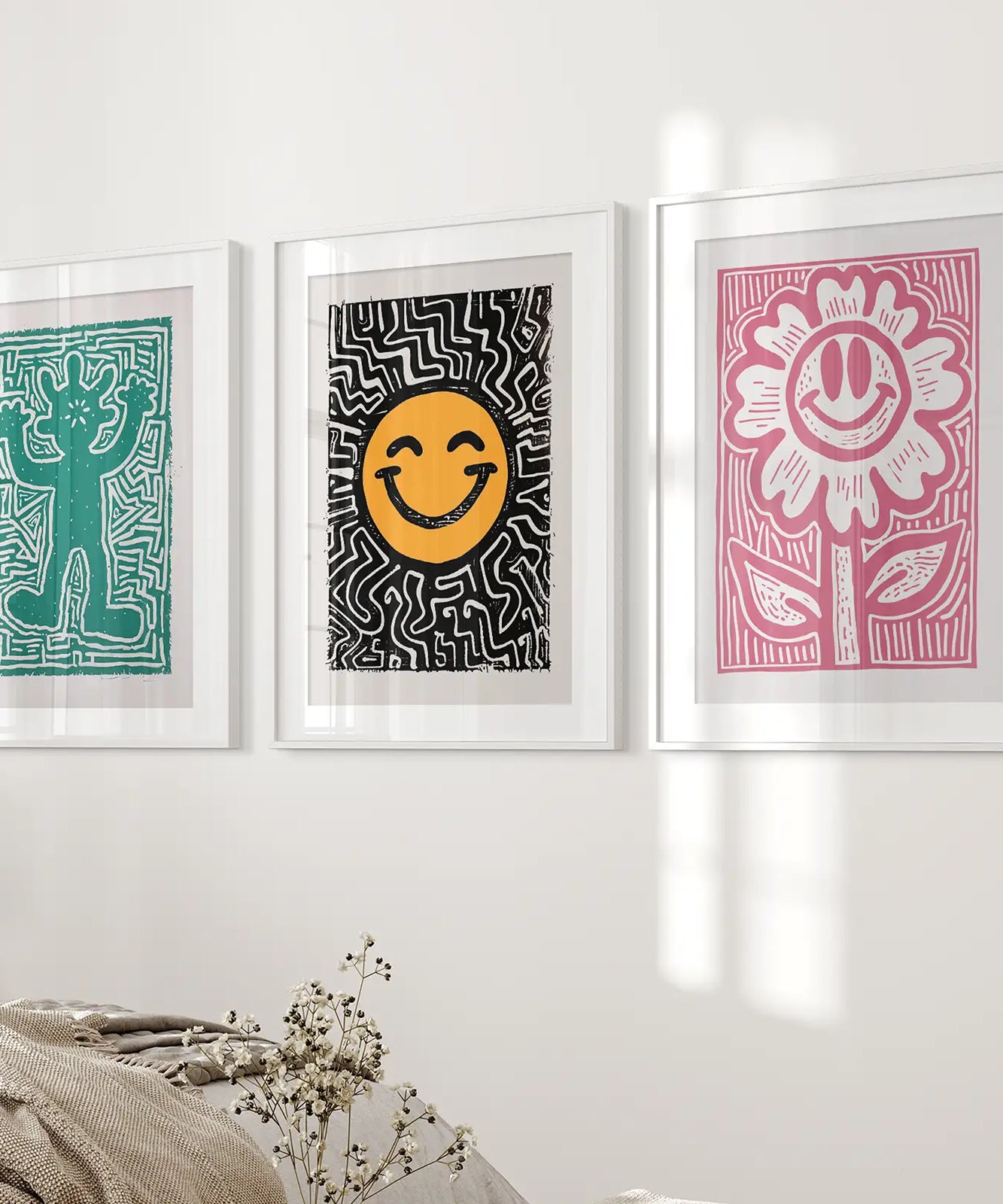 Ausgefallene Wandkunst. Hippes Poster. Trendiges Deko-Set