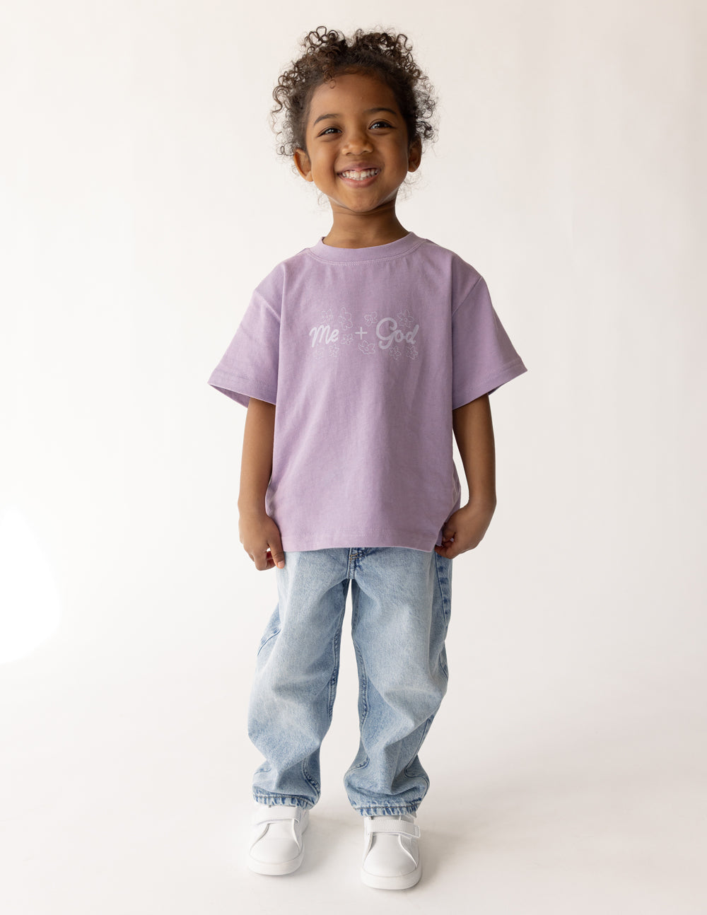Kinder-T-Shirt „Ich plus Gott“