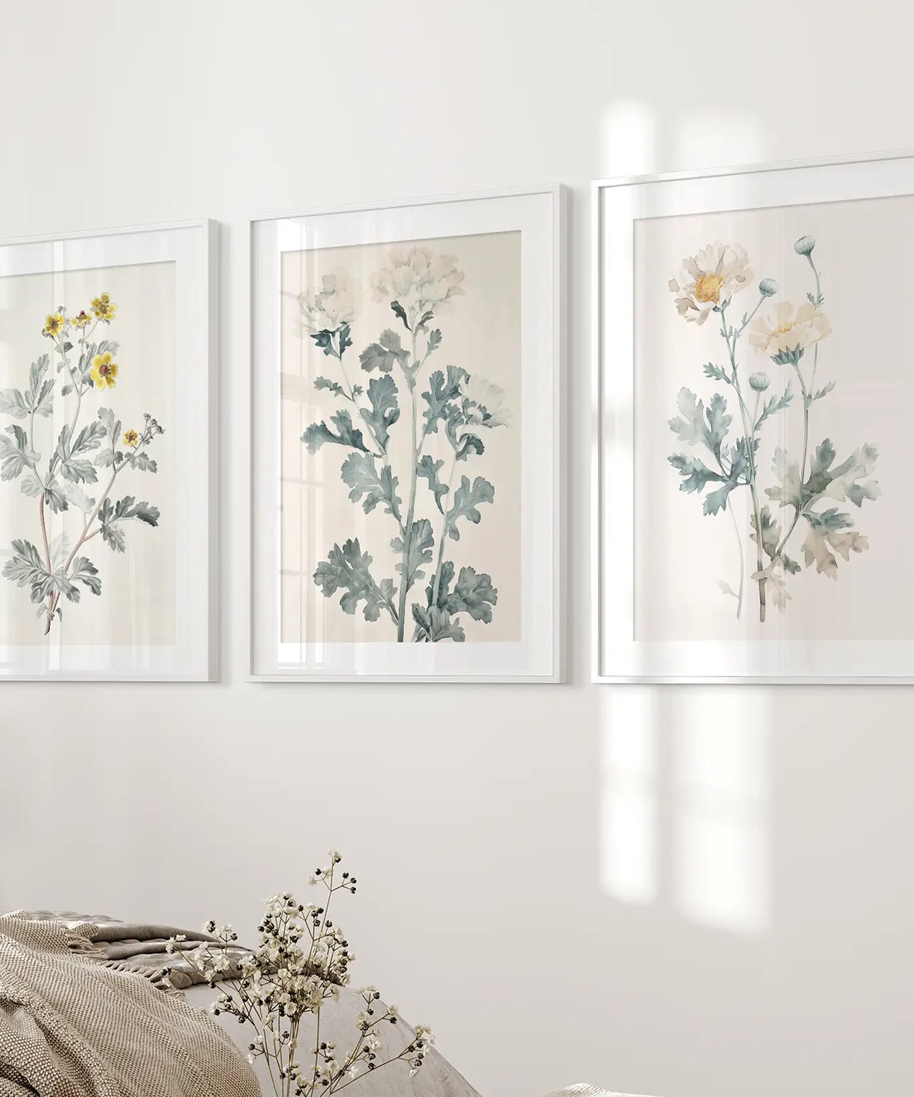 Wandbilder-Set: Wiesenblumen-Aquarellposter
