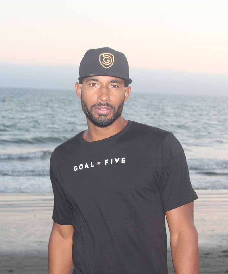 Goal Five Herren T-Shirt aus schwarzer Baumwolle